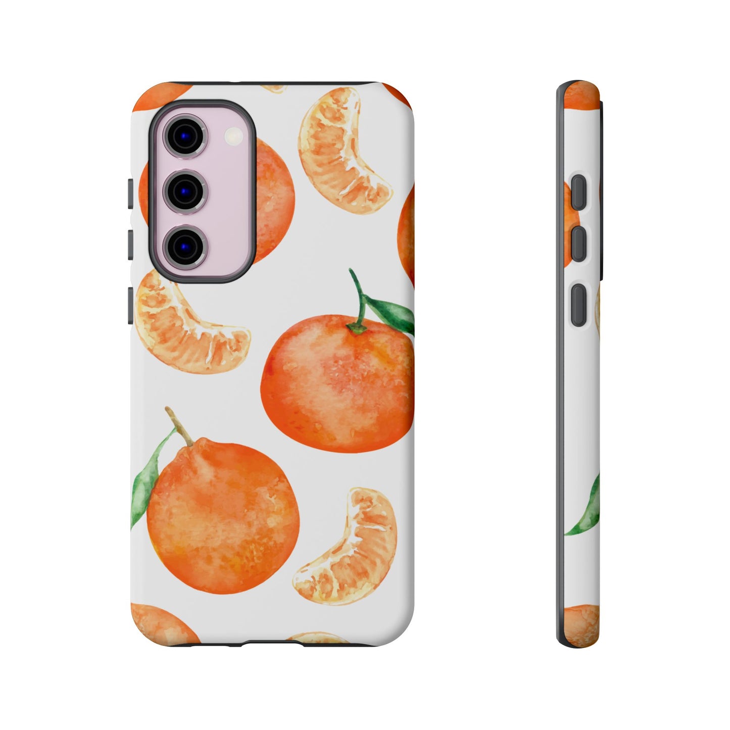Tangerine Dreams Tough Samsung Galaxy Case – Watercolor Orange Design, Shockproof Dual Protection