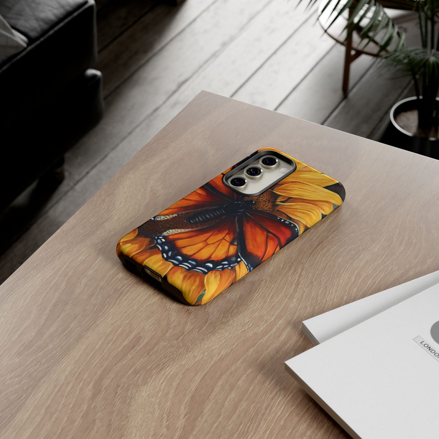 Monarch Butterfly & Sunflower Art – Samsung Galaxy Case