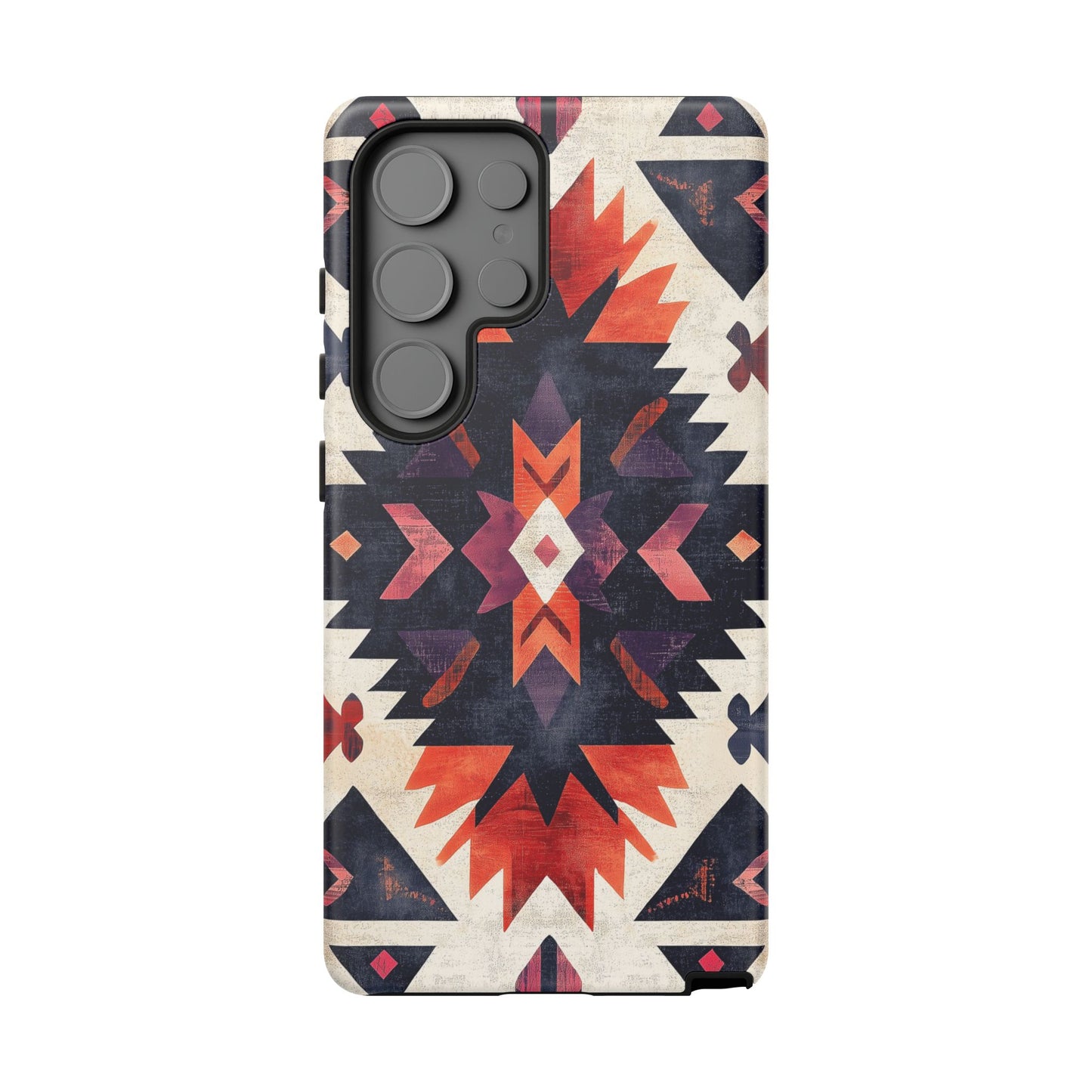 Boho Tribal Starburst Tough Samsung Galaxy  Case – Vibrant Geometric Design, Dual-Layer Protection