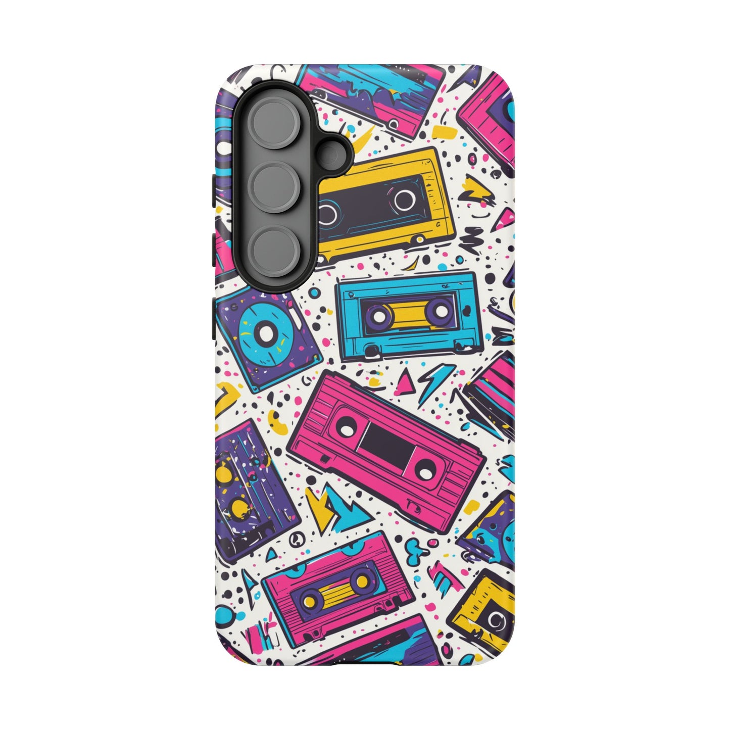 Retro Cassette Vibes Tough Samsung Galaxy  Case – Bold 80s Tape Design, Shockproof Protection