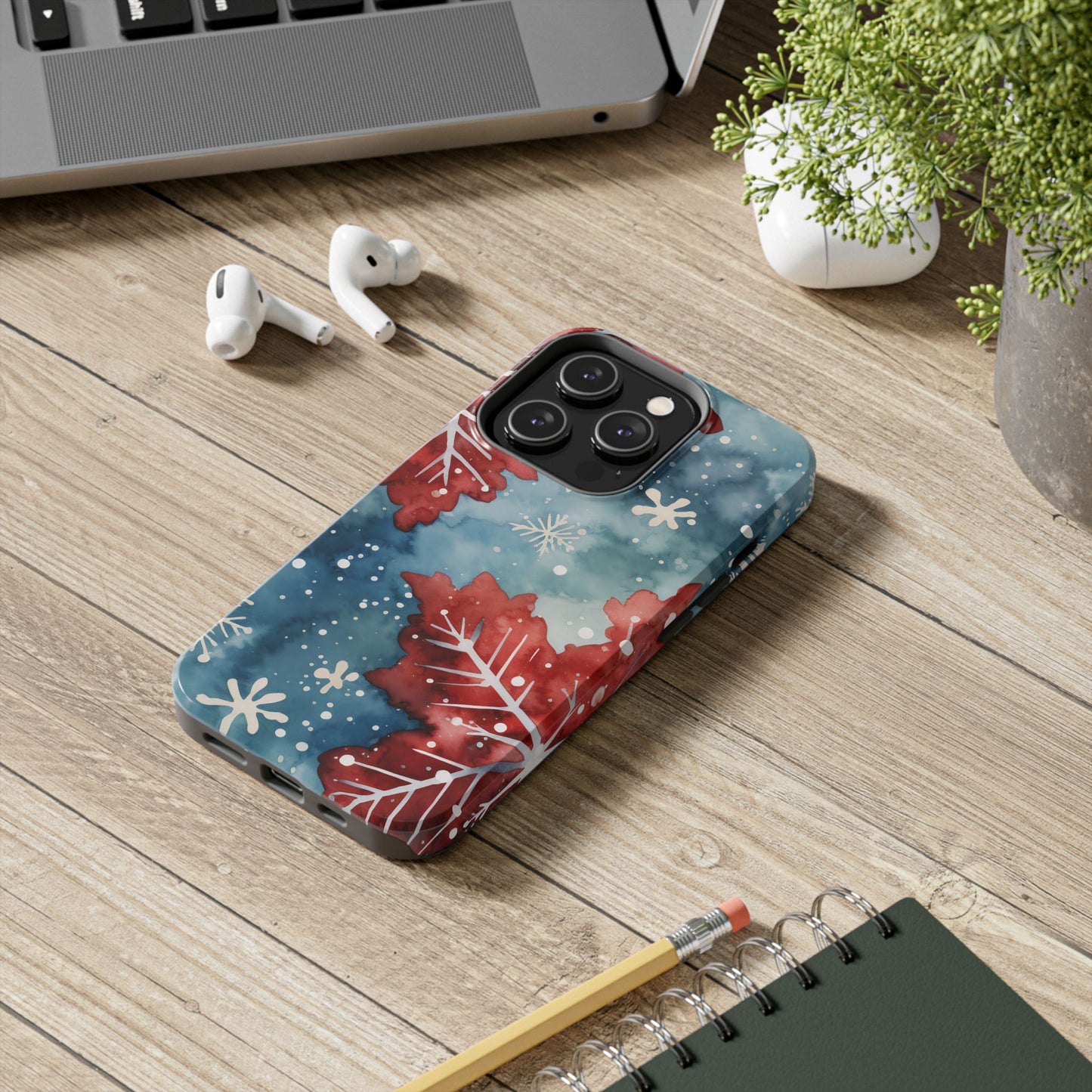 Crimson Snowflake Charm – iPhone Case Details: