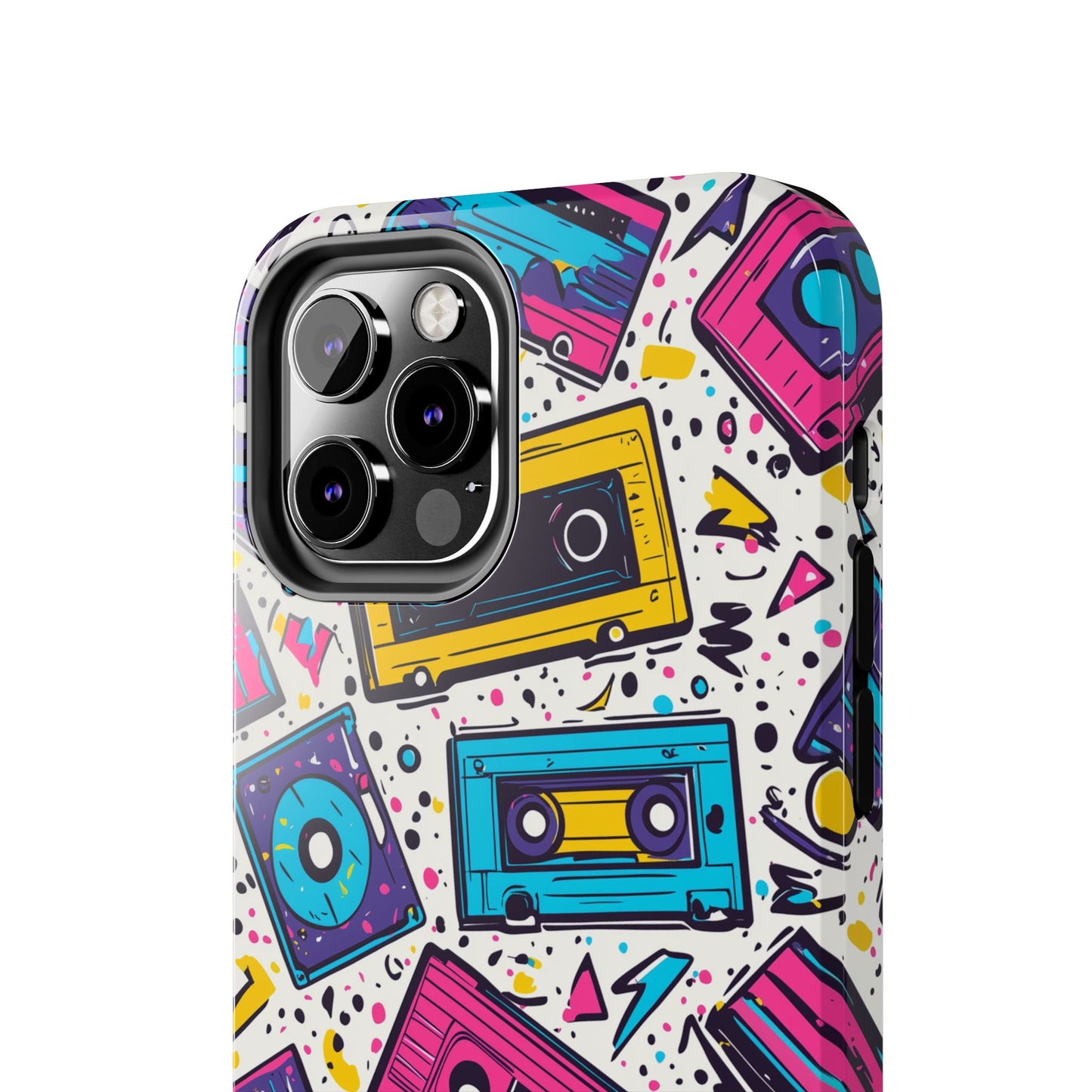Retro Cassette Vibes Tough iPhone Case – Bold 80s Tape Design, Shockproof Protection - BOGO Cases