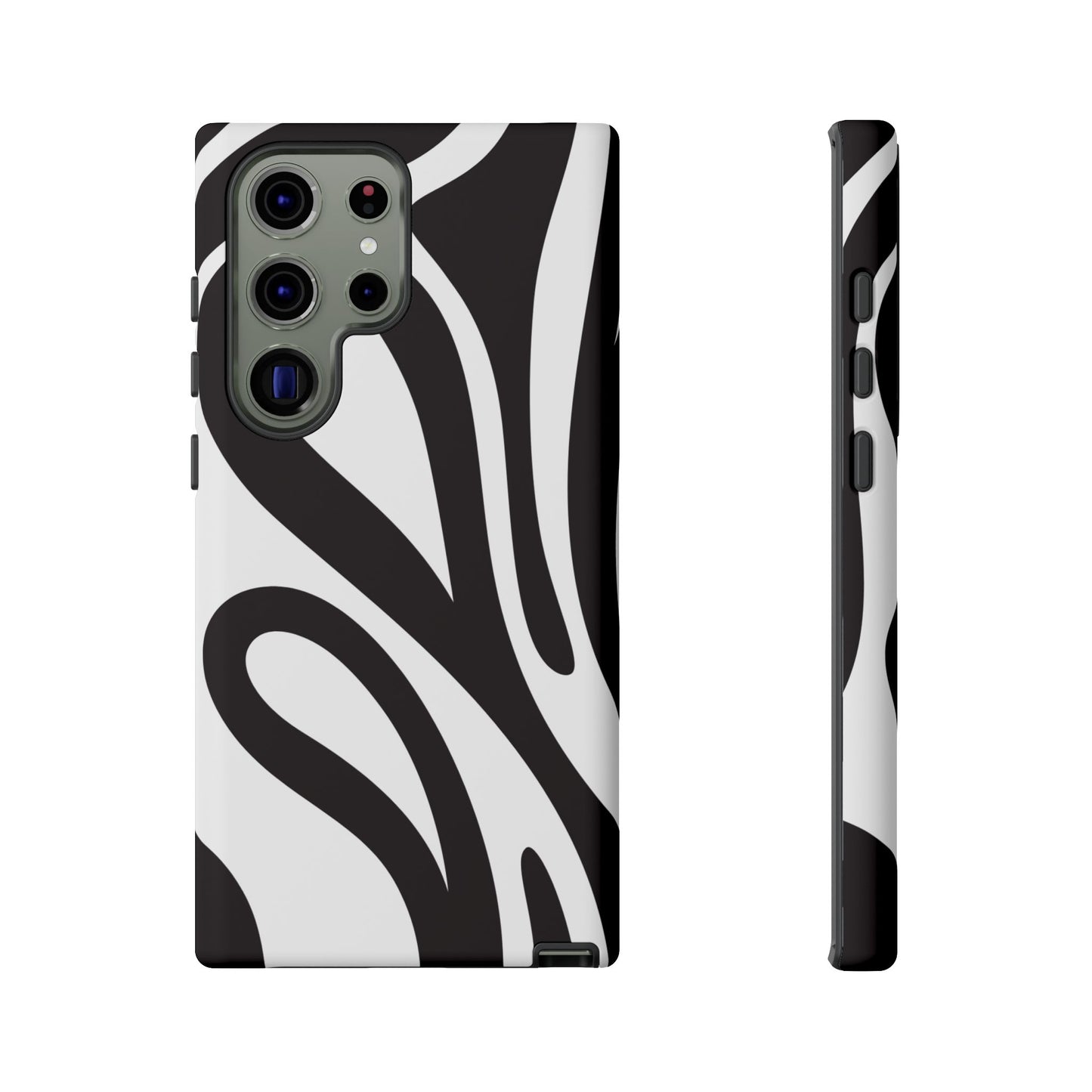 Modern Black and White Abstract Tough Samsung Galaxy Case – Bold Graphic Pattern with Dual-Layer Protection