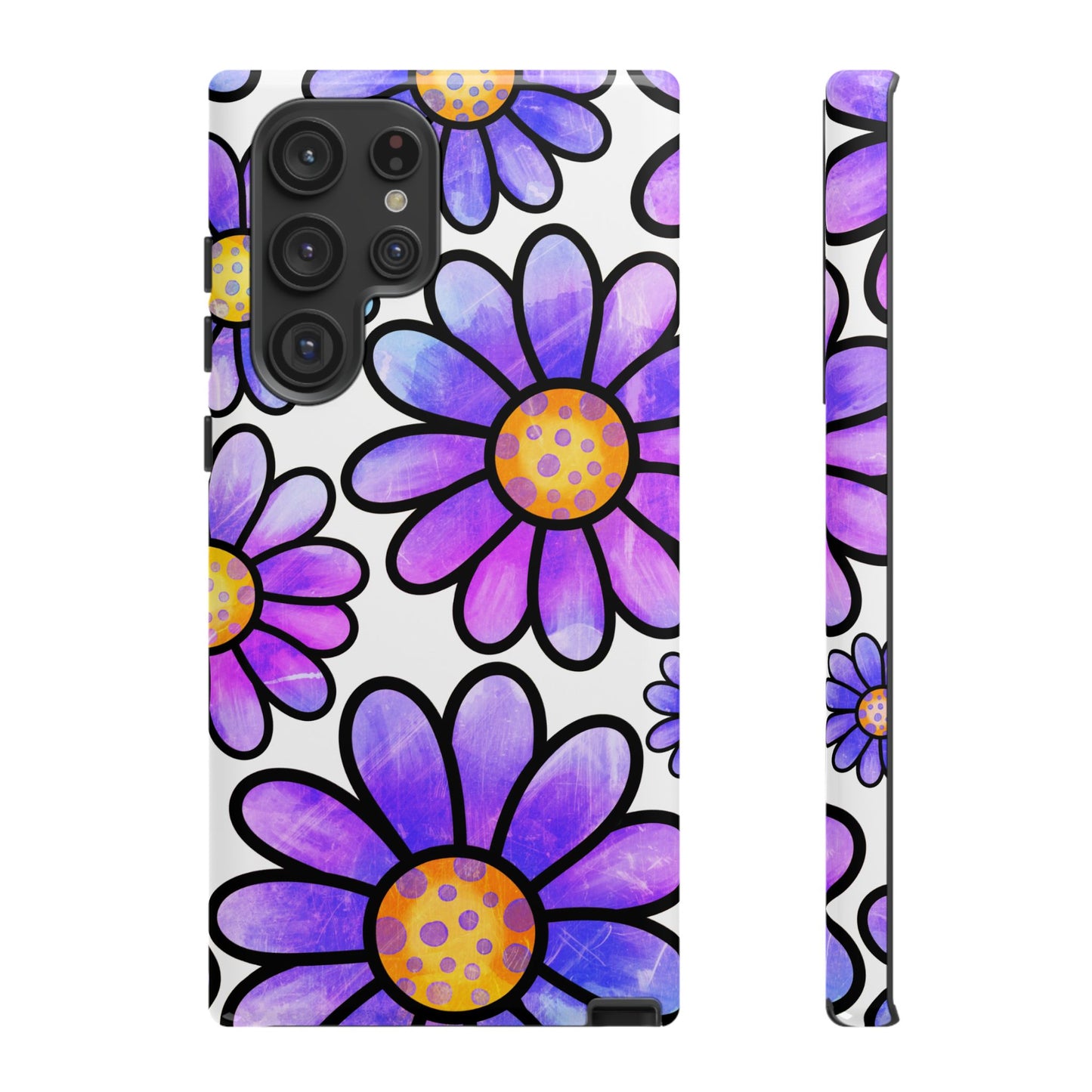 Purple Daisy Delight Samsung Galaxy Case – Slim Profile, Glossy Finish