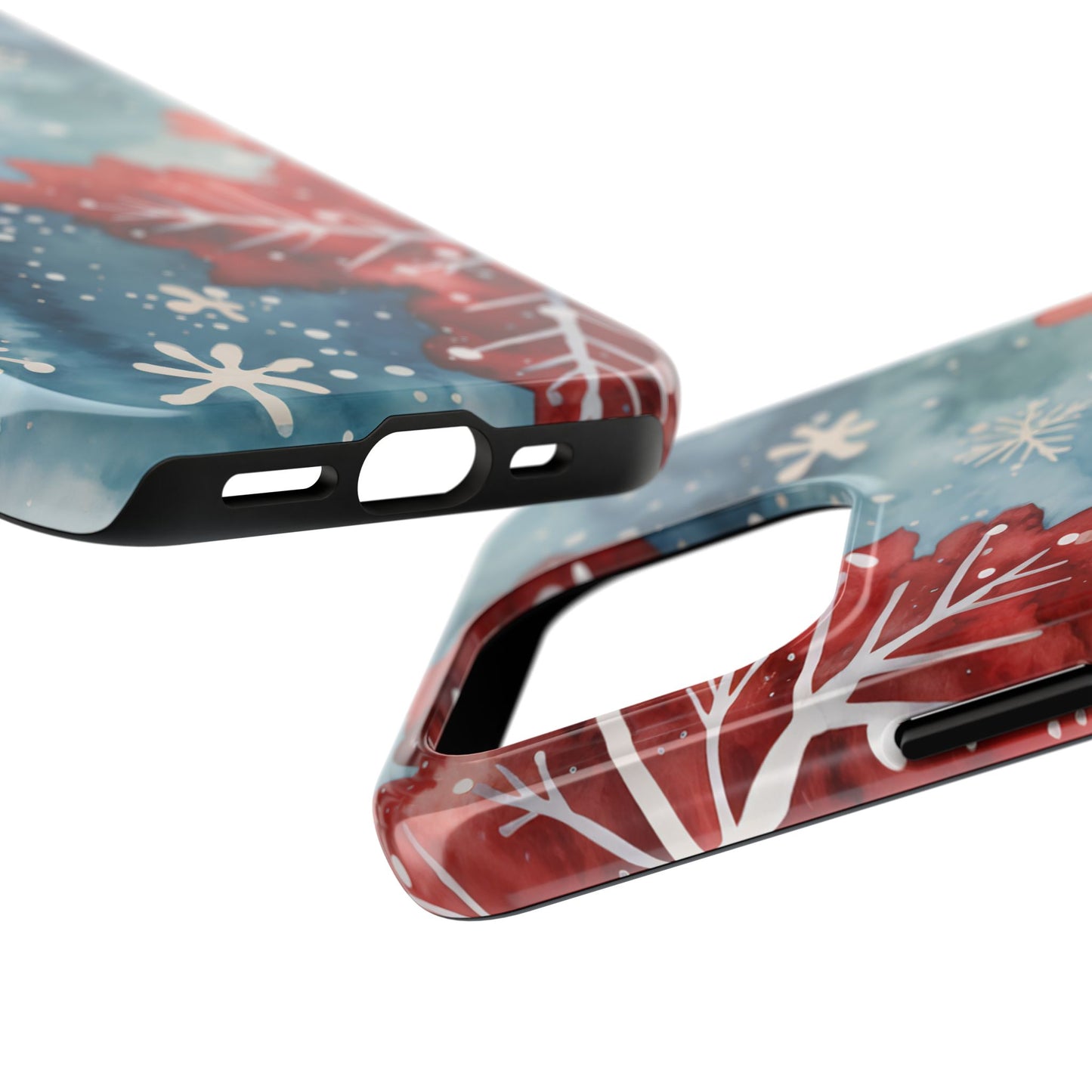 Crimson Snowflake Charm – iPhone Case Details: