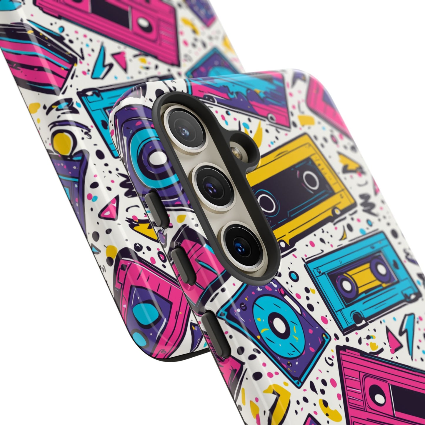 Retro Cassette Vibes Tough Samsung Galaxy  Case – Bold 80s Tape Design, Shockproof Protection