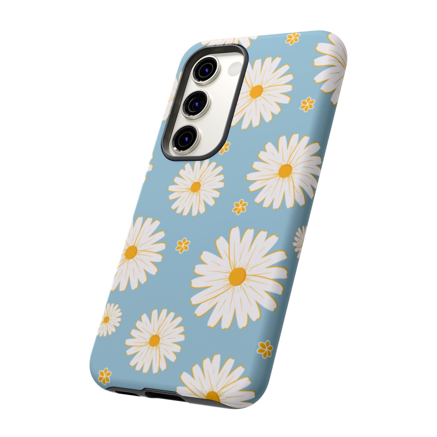 Bright Daisy Samsung Galaxy Case – Light Blue Background, Shockproof and Slim Design