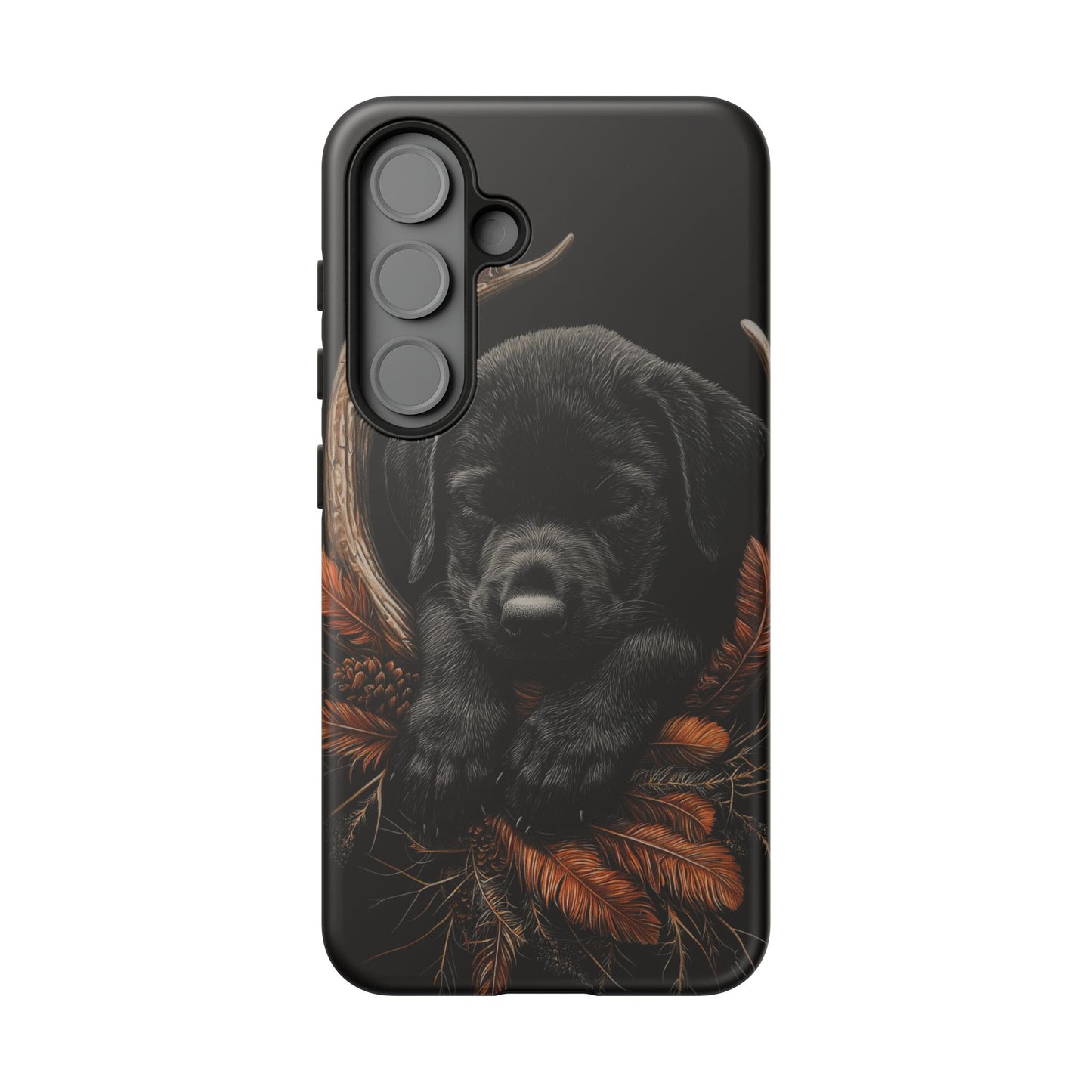 Charming Black Labrador Puppy on Feathers Samsung Galaxy Case