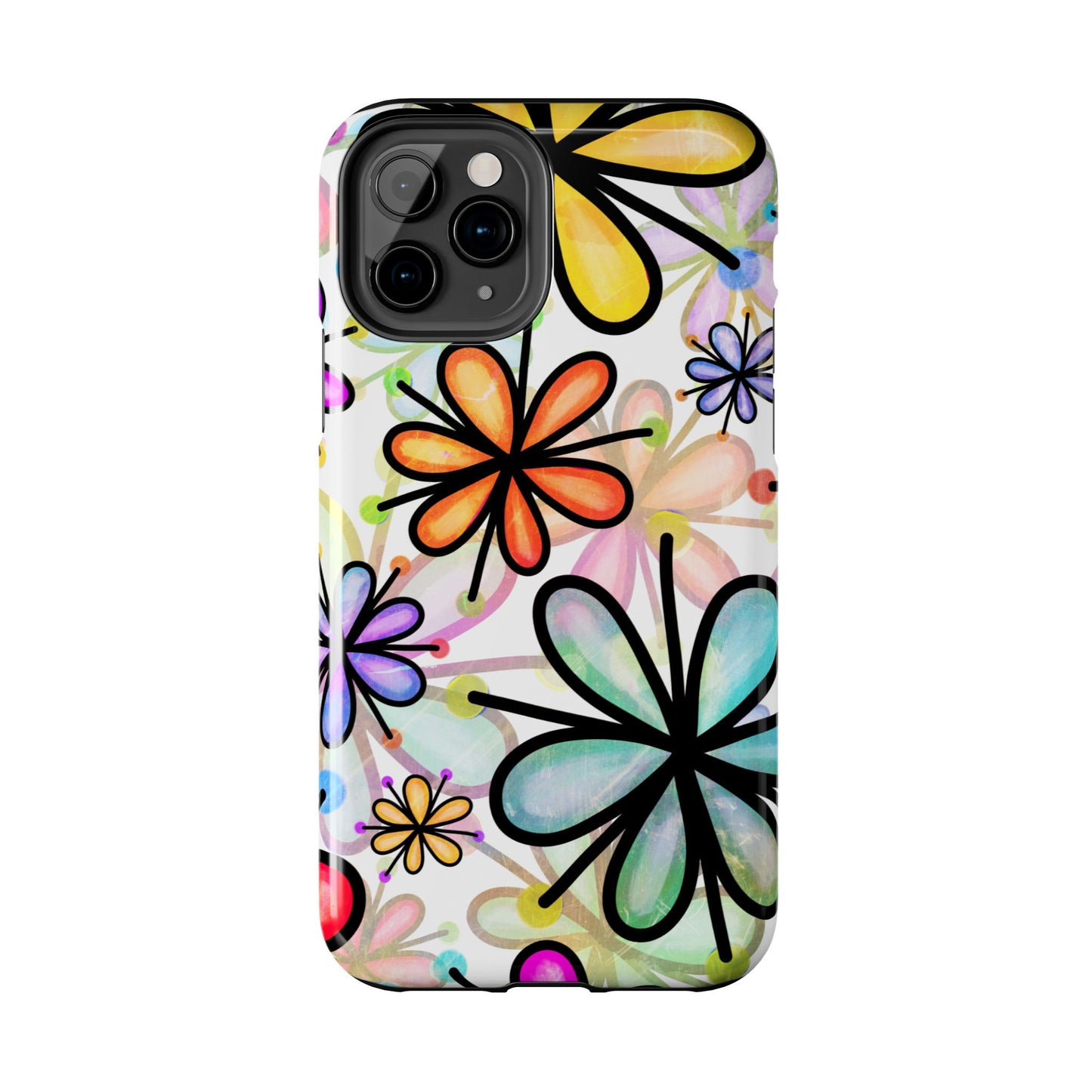 Retro Floral Pop iPhone Case – Ultra-Slim Design, High-Gloss Finish