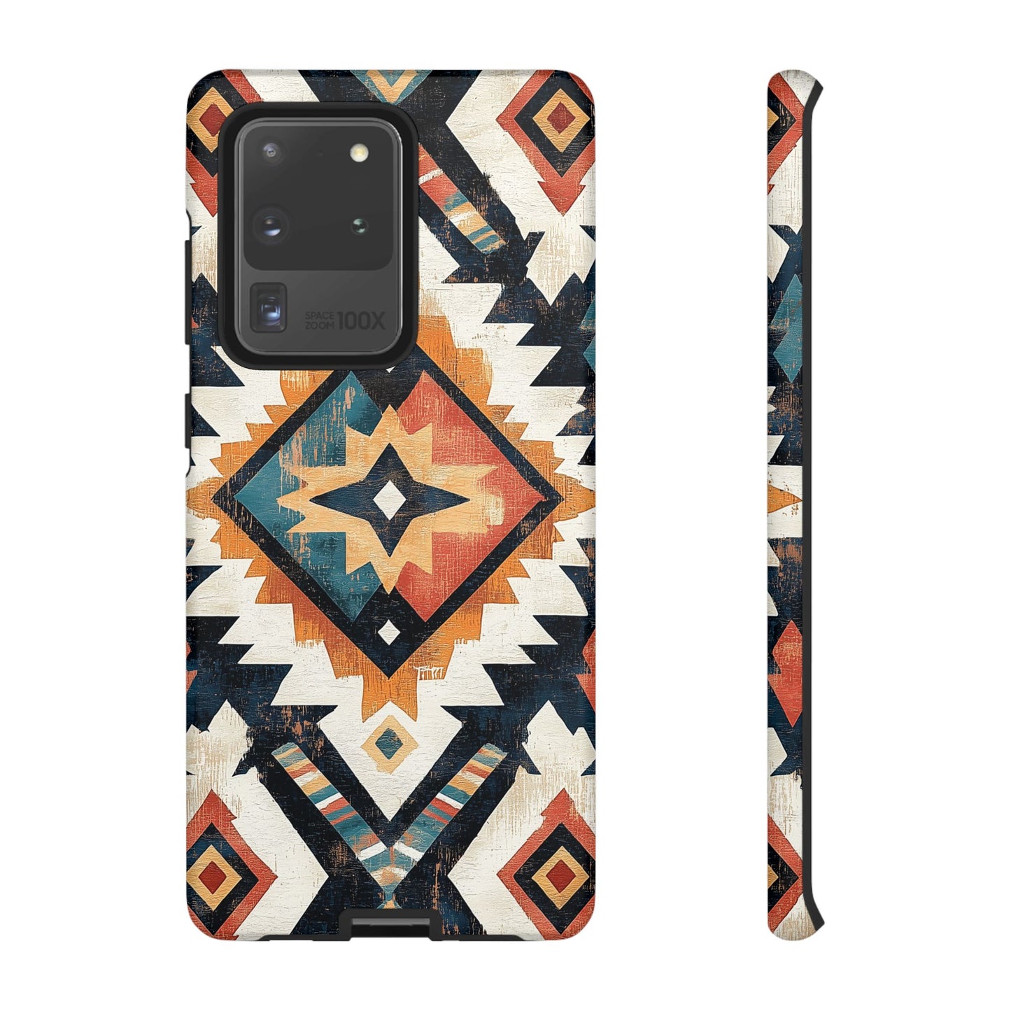 Vintage Southwestern Diamond Tough Samsung Galaxy Case – Rustic Tribal Design, Dual-Layer Protection
