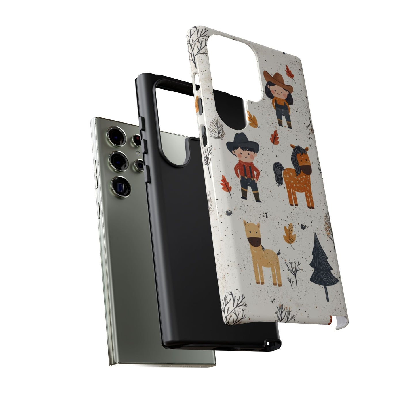 Cowboy Adventures Tough Samsung Galaxy Case – Cute Western Theme, Dual-Layer Protection