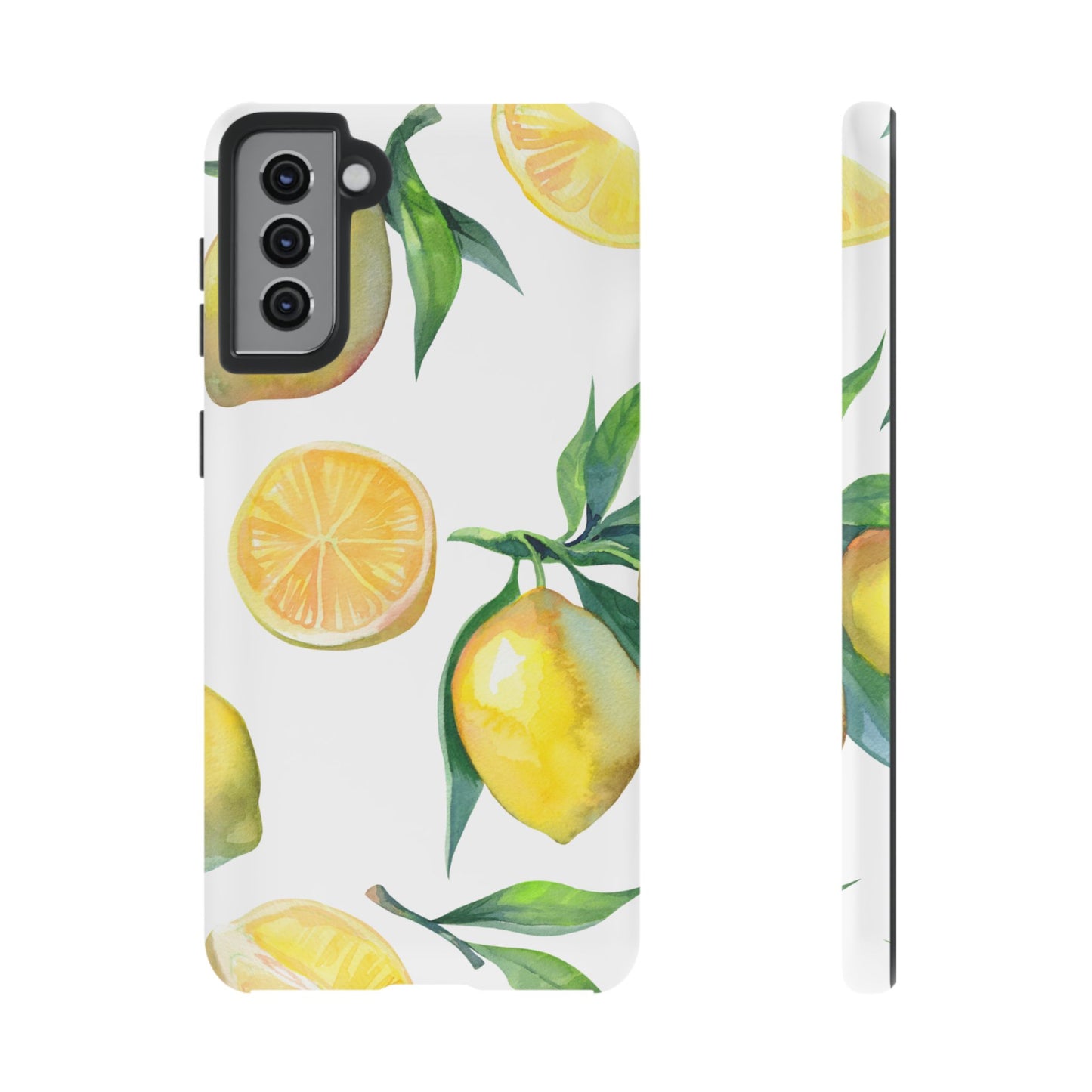 Lemon Grove Watercolor Tough Samsung Galaxy  Case – Fresh Citrus Design, Dual-Layer Protection