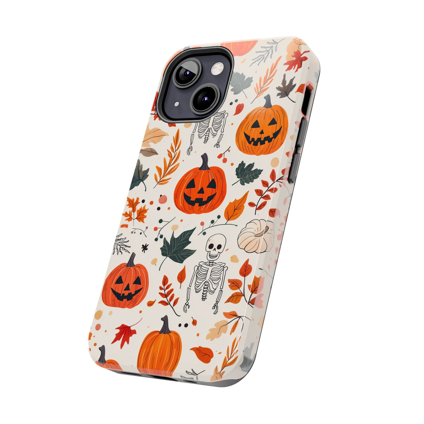 Halloween Pumpkin & Skeleton iPhone Case – Spooky Autumn Design
