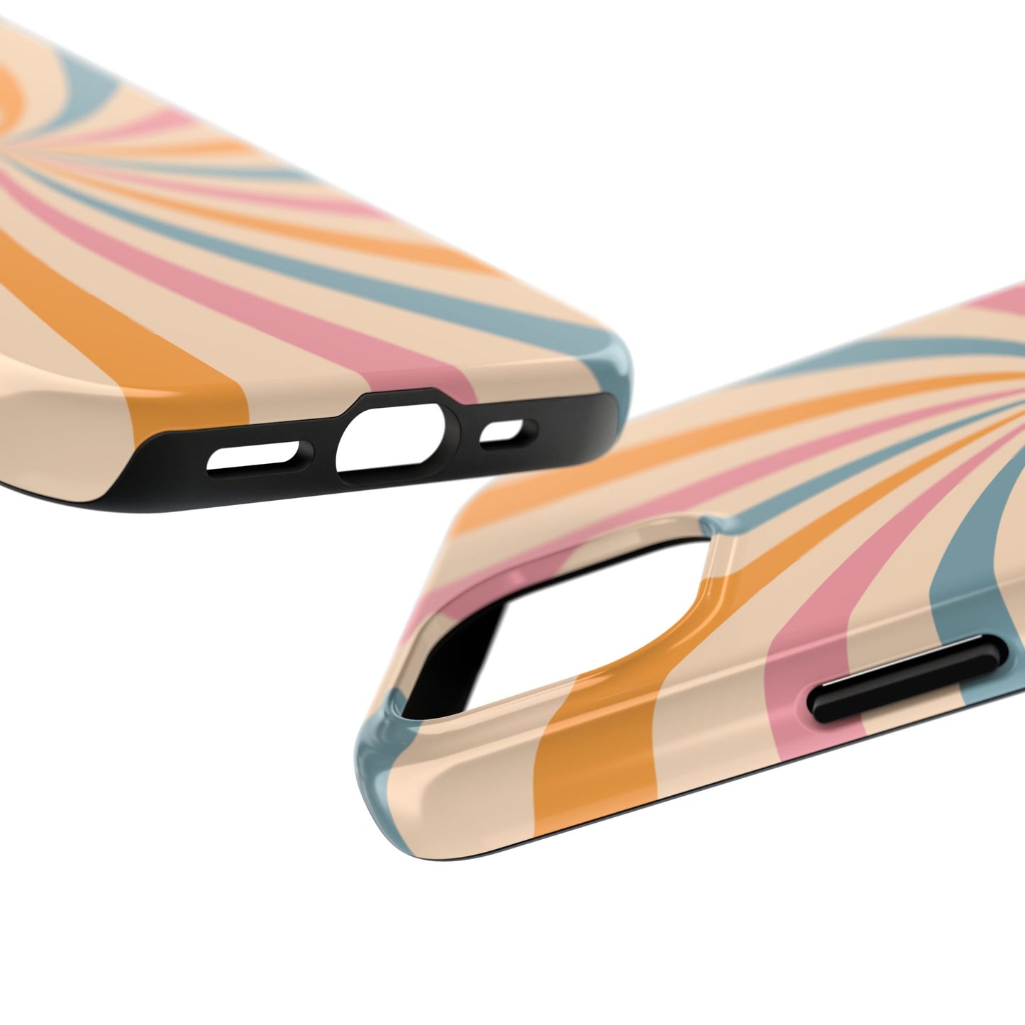 Retro Swirl Pattern iPhone Case – Bold 70s Vibe in Pink, Orange, and Teal