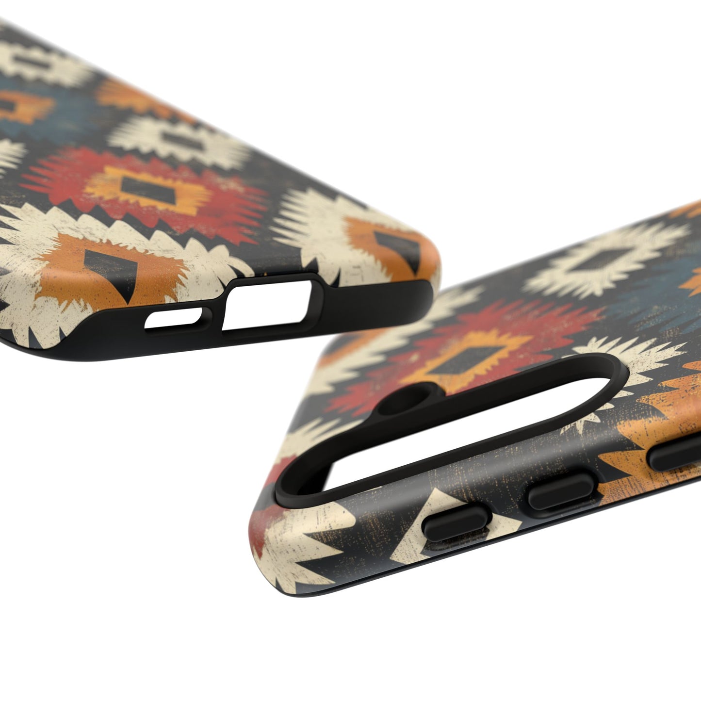 Rustic Tribal Sunburst Tough Samsung Galaxy  Case – Vibrant Geometric Design, Dual-Layer Protection