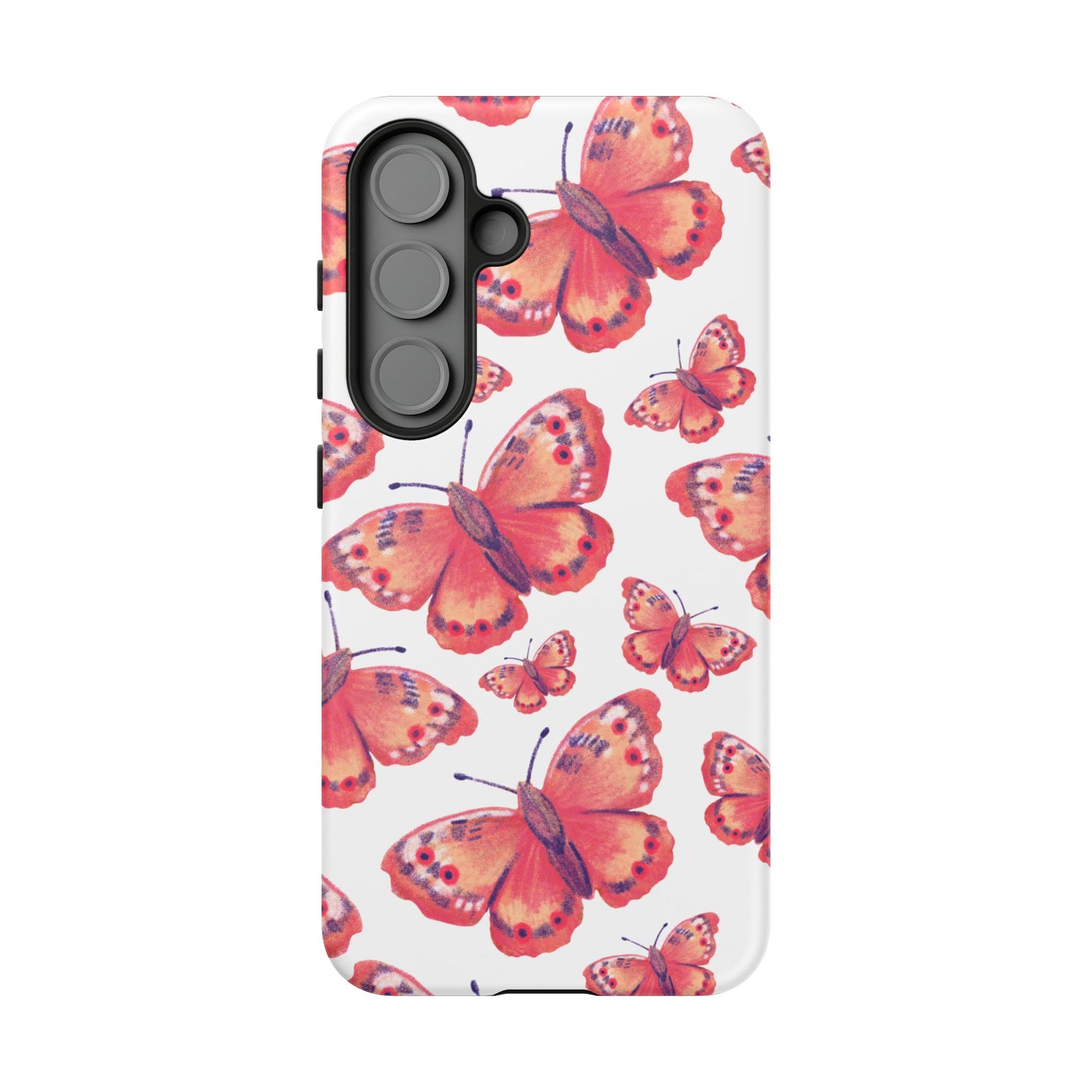 Coral Butterfly Samsung Galaxy Case – Slim, Protective Design with Bold Watercolor Print