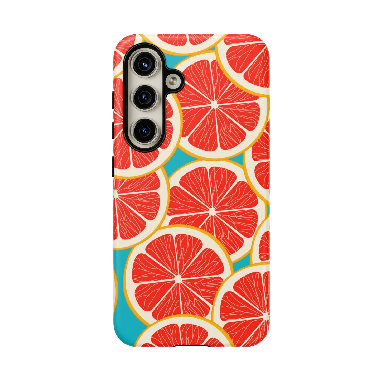 Ruby Grapefruit Pop Tough Samsung Galaxy Case – Vibrant Citrus Design, Shock-Resistant Protection