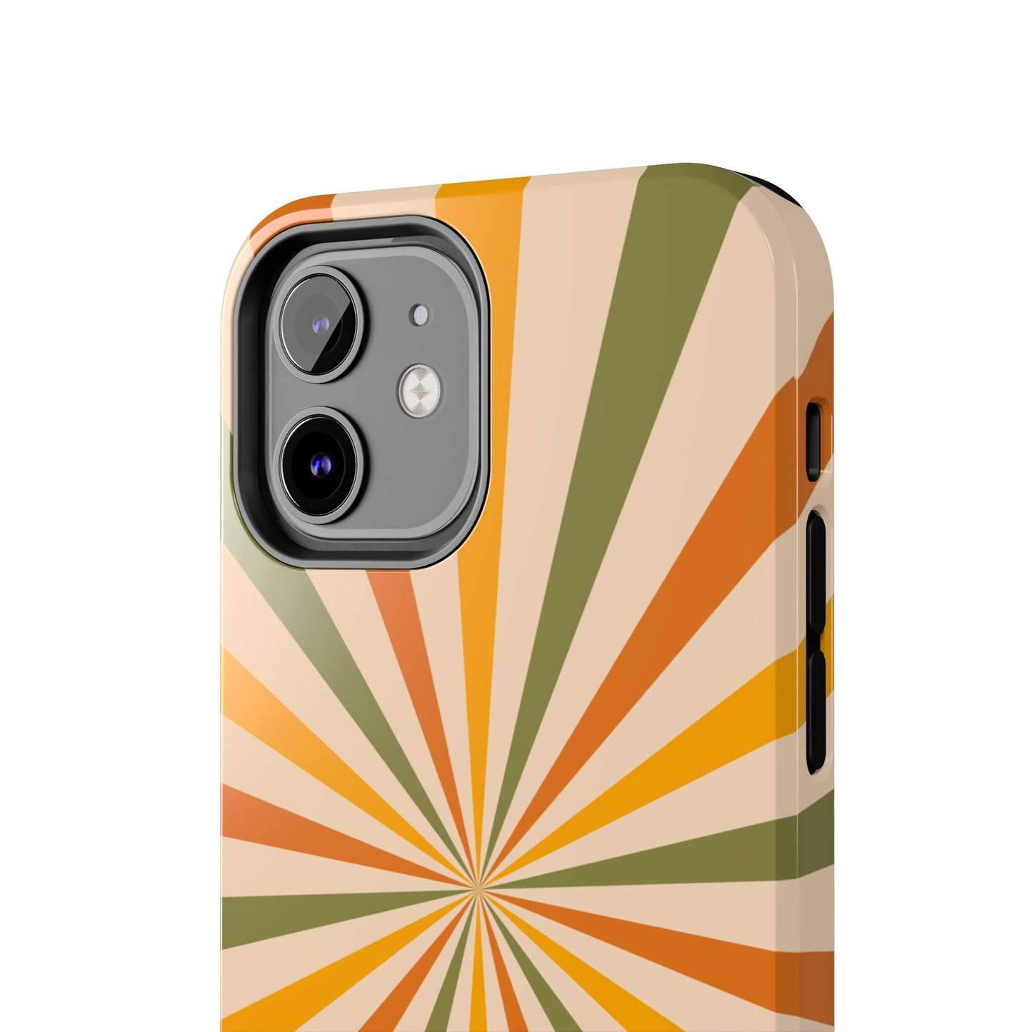 Retro Sunburst iPhone Case – Bold Geometric Design, Durable Shockproof Protection