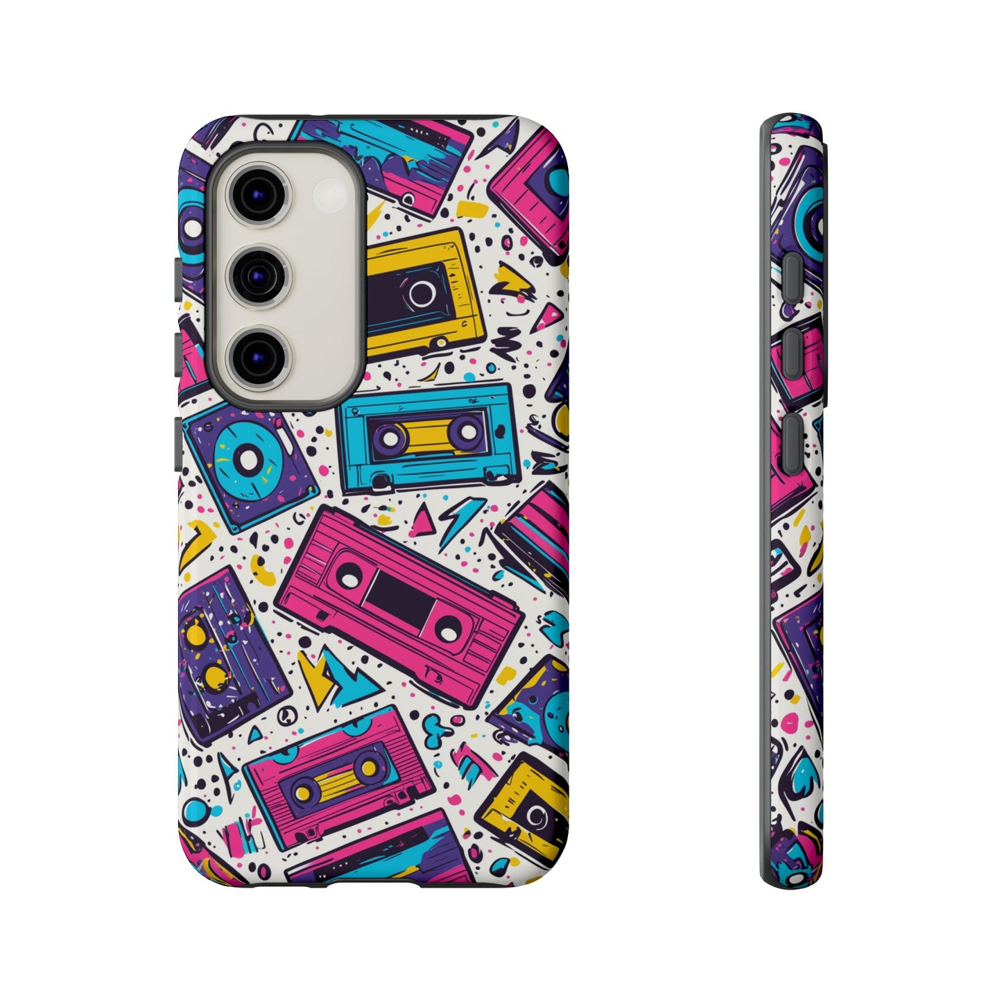 Retro Cassette Vibes Tough Samsung Galaxy  Case – Bold 80s Tape Design, Shockproof Protection
