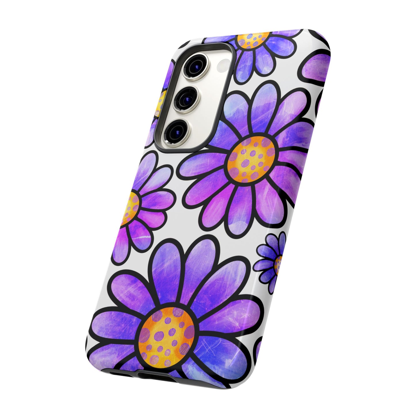 Purple Daisy Delight Samsung Galaxy Case – Slim Profile, Glossy Finish