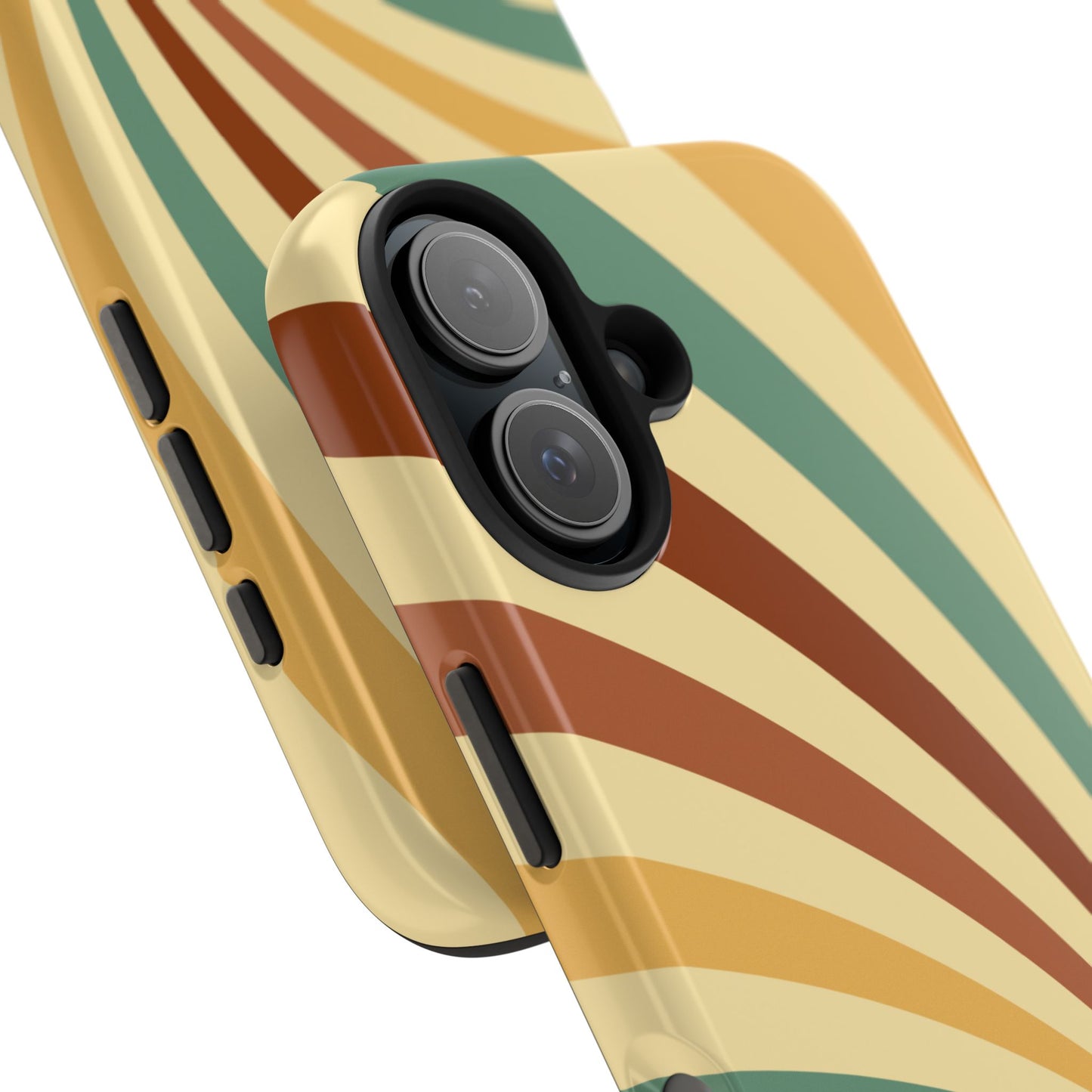 Earthy Retro Swirl iPhone Case – Dual-Layer Protection with 70s-Inspired Earth Tones