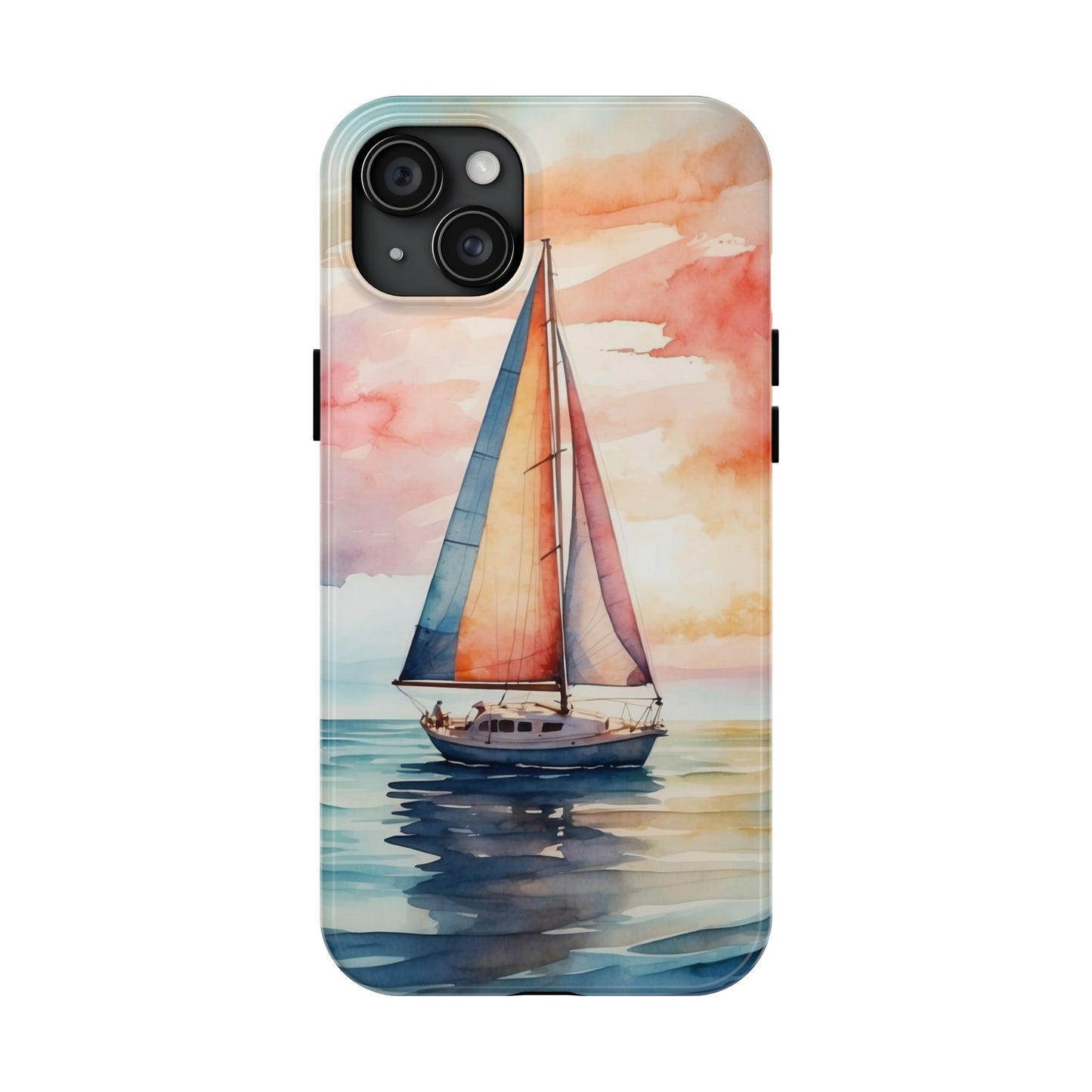 Sailboat Sunset iPhone Case – Vibrant Watercolor Design