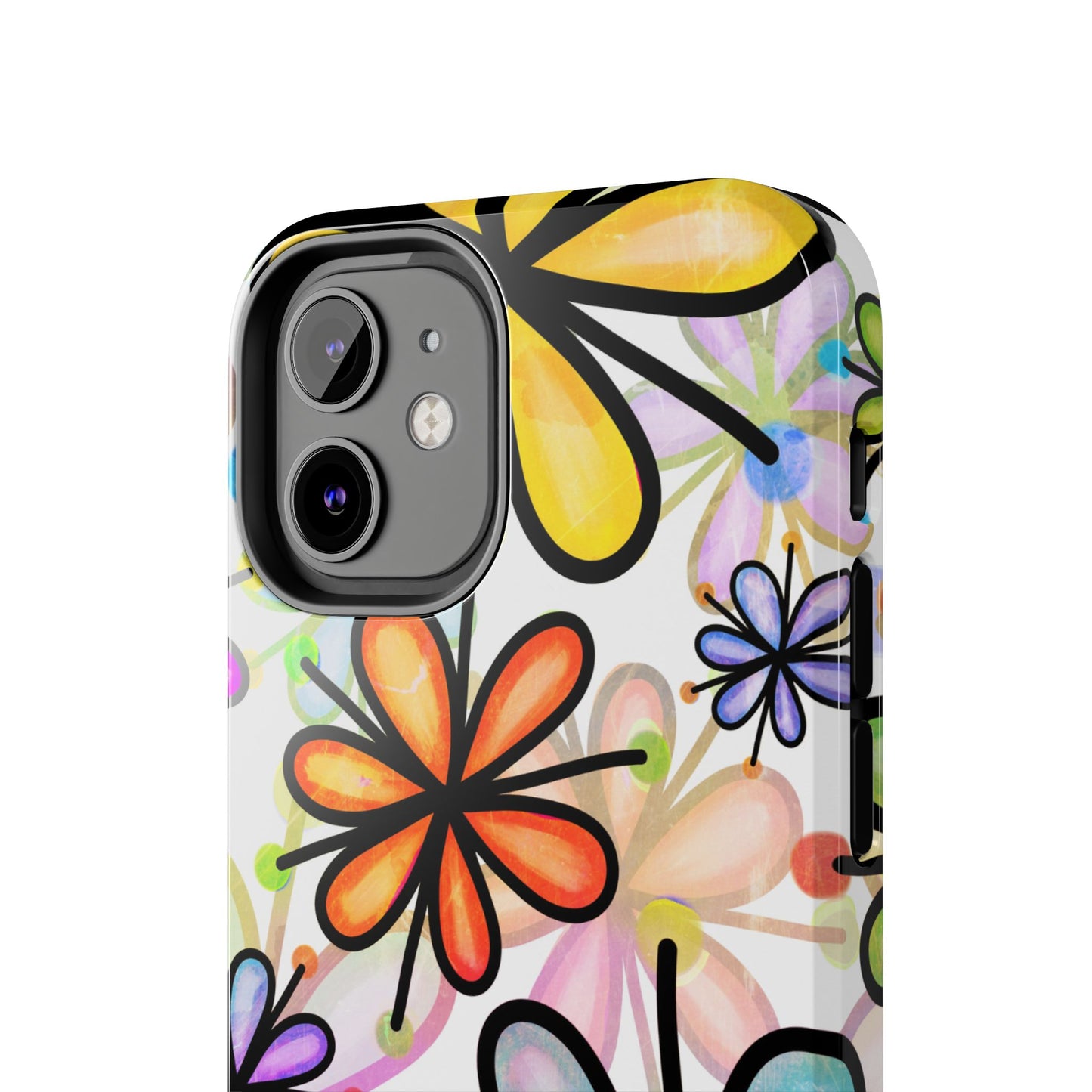 Retro Floral Pop iPhone Case – Ultra-Slim Design, High-Gloss Finish