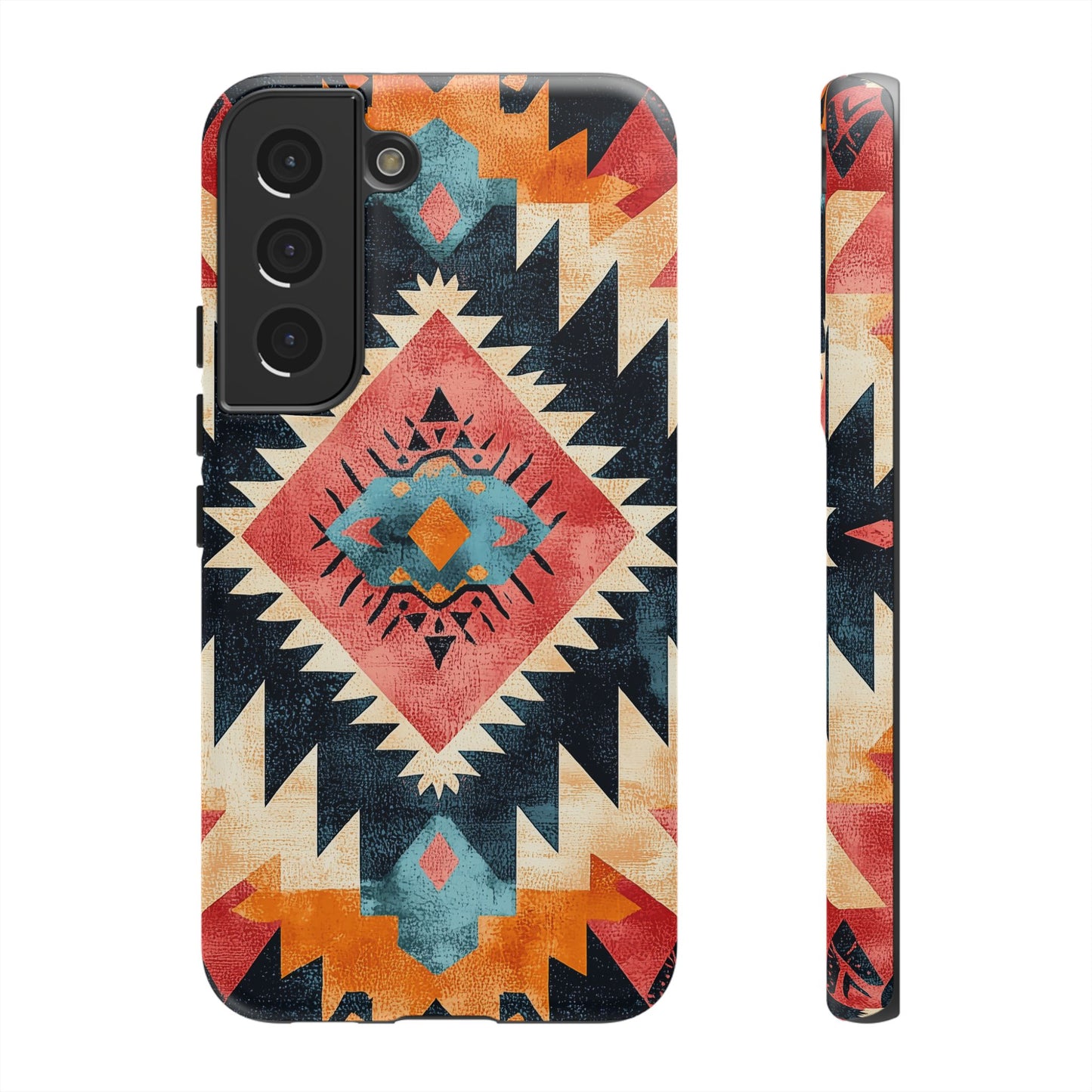 Bold Aztec Pattern Tough Samsung Galaxy Case – Vibrant Geometric Design, Dual-Layer Protection