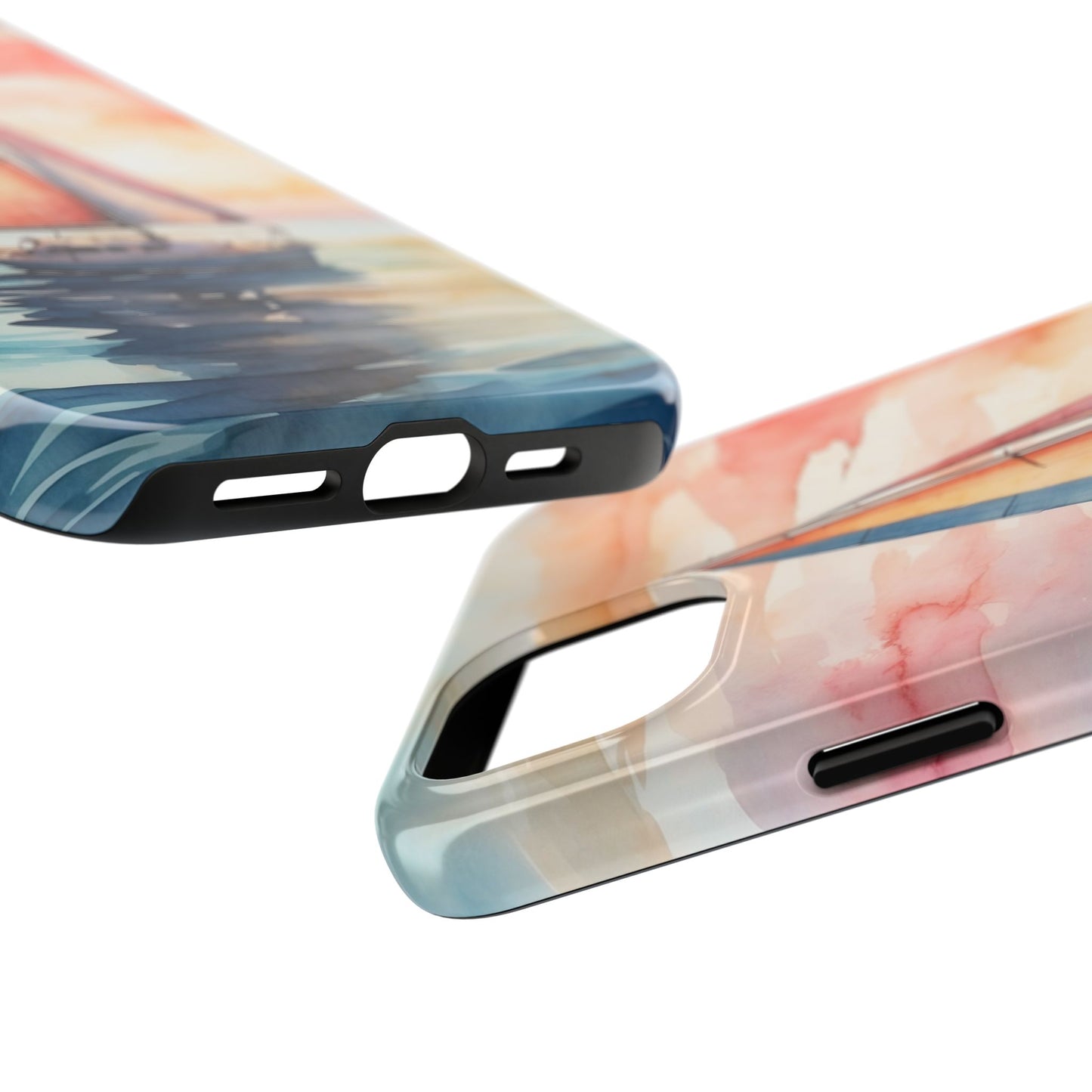 Sailboat Sunset iPhone Case – Vibrant Watercolor Design