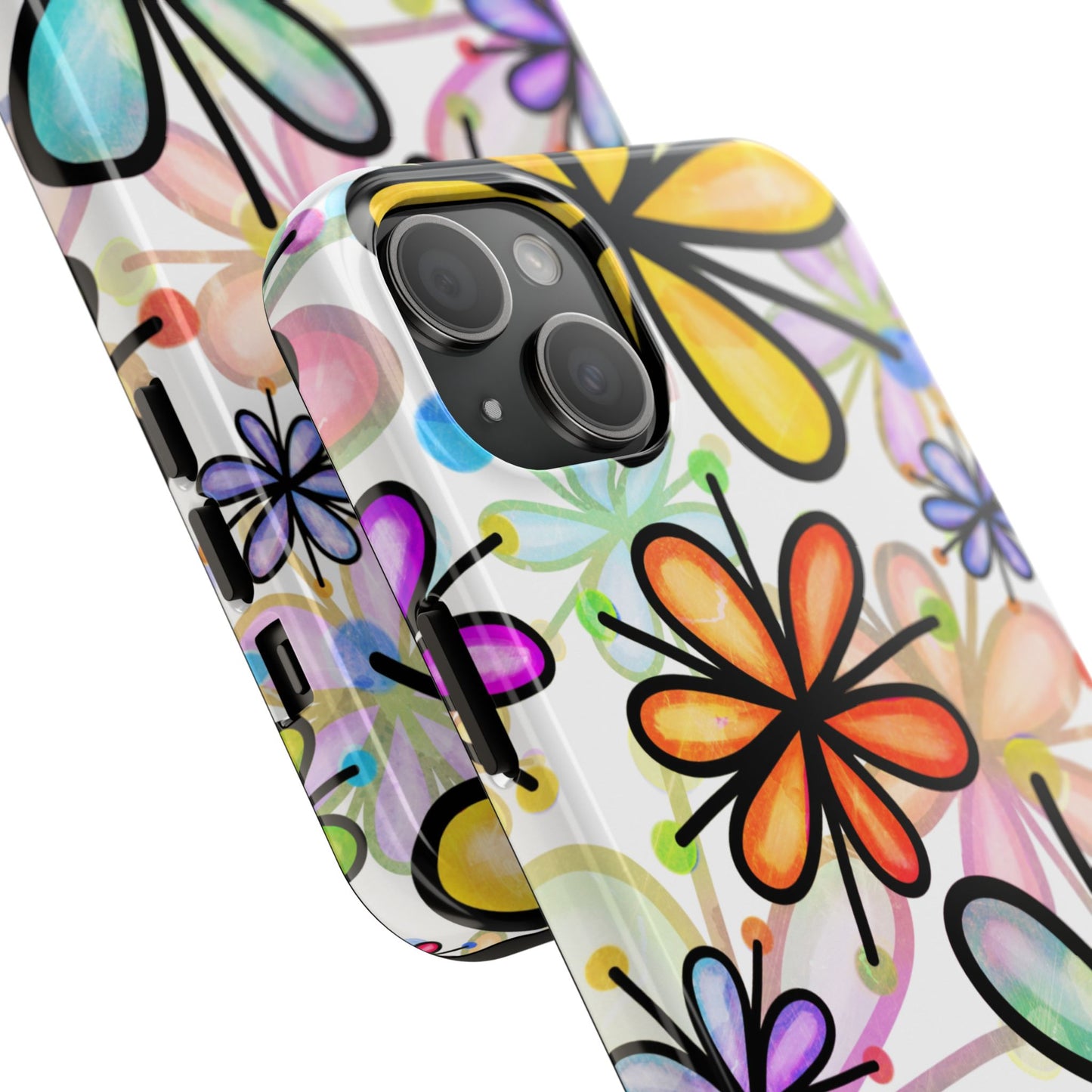 Retro Floral Pop iPhone Case – Ultra-Slim Design, High-Gloss Finish