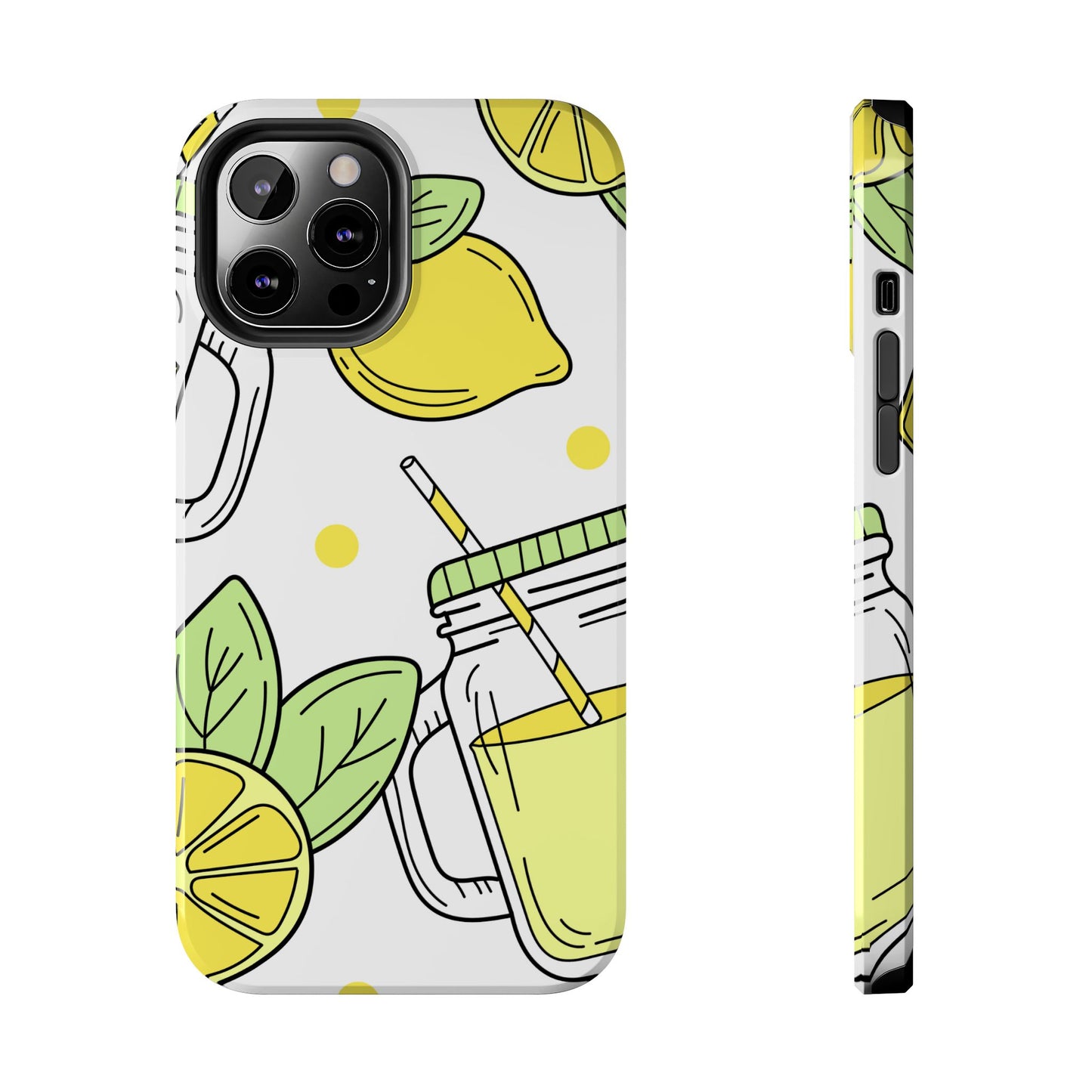 Lemonade Love Tough iPhone Case – Fun Lemon Mason Jar Design, Dual - Layer Protection - BOGO Cases