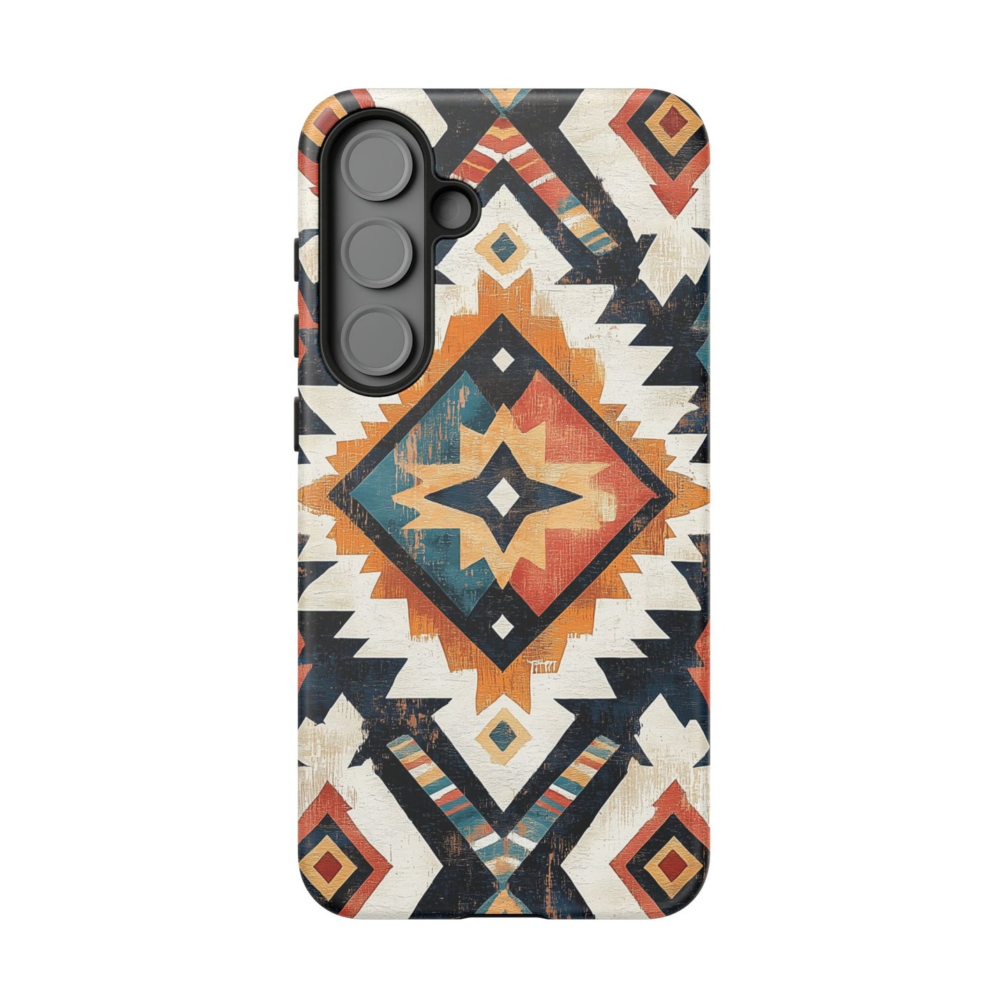 Vintage Southwestern Diamond Tough Samsung Galaxy Case – Rustic Tribal Design, Dual-Layer Protection