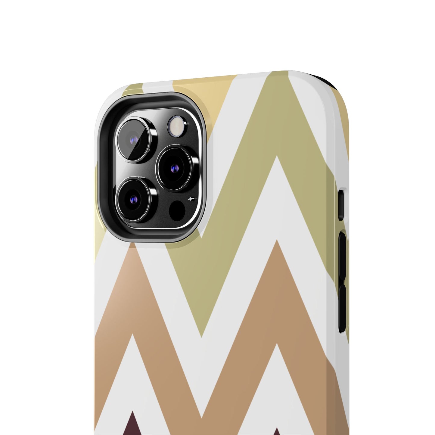 Earthy Chevron iPhone Case – Boho-Inspired Design with Dual-Layer Protection