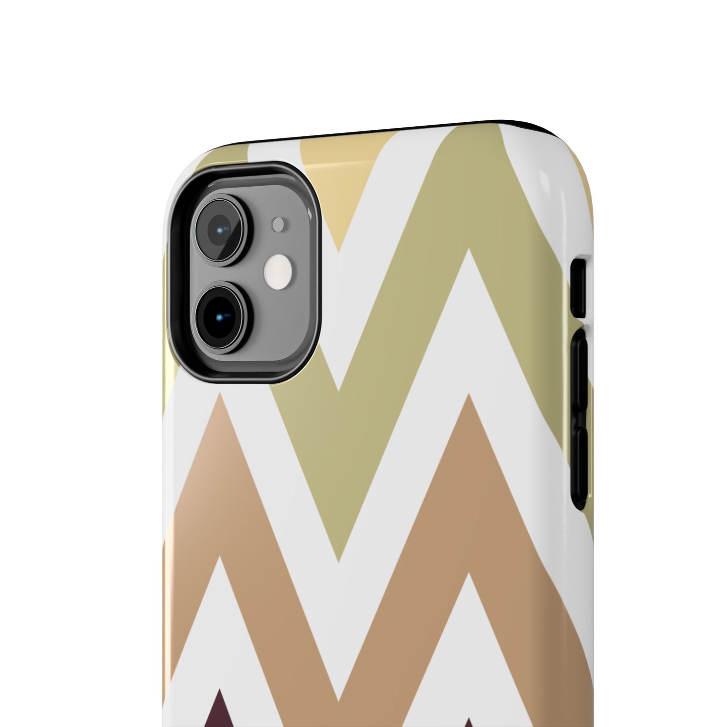 Earthy Chevron iPhone Case – Boho-Inspired Design with Dual-Layer Protection