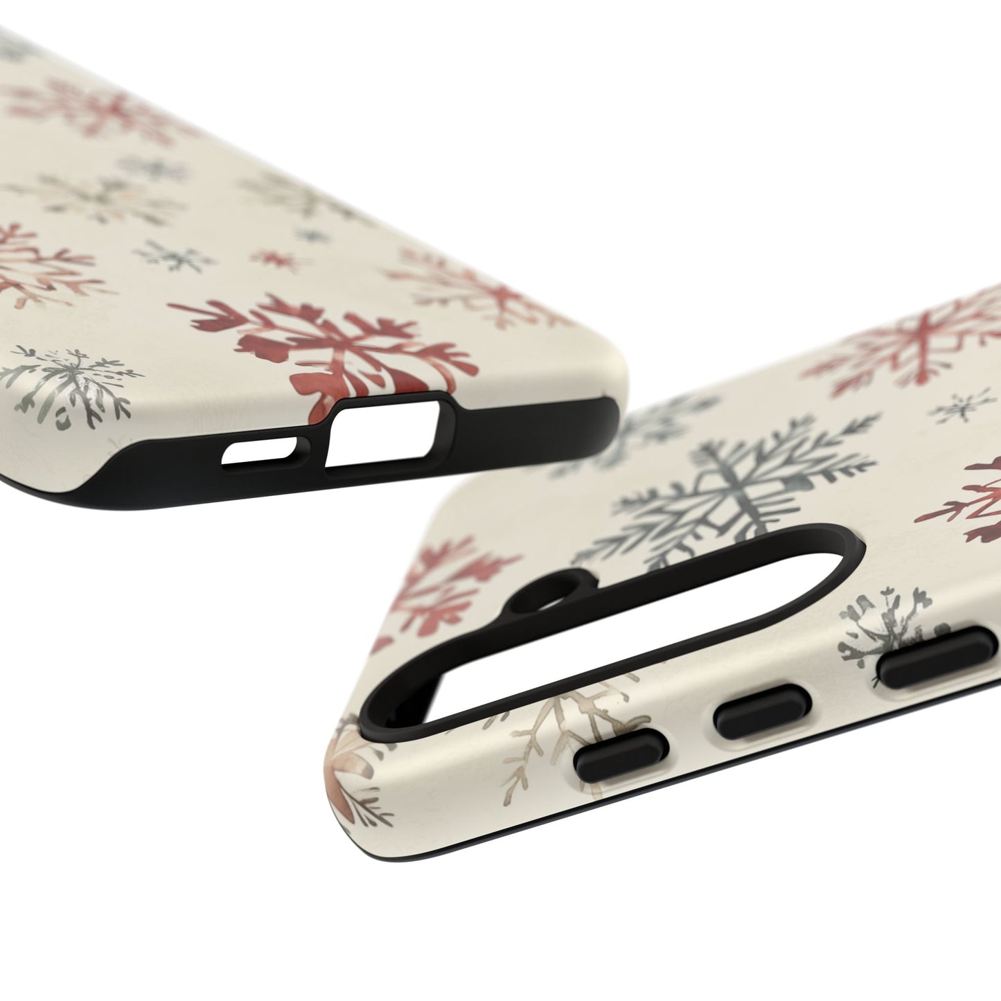 Vintage Red and Gray Snowflake Pattern – Samsung Galaxy Series Case