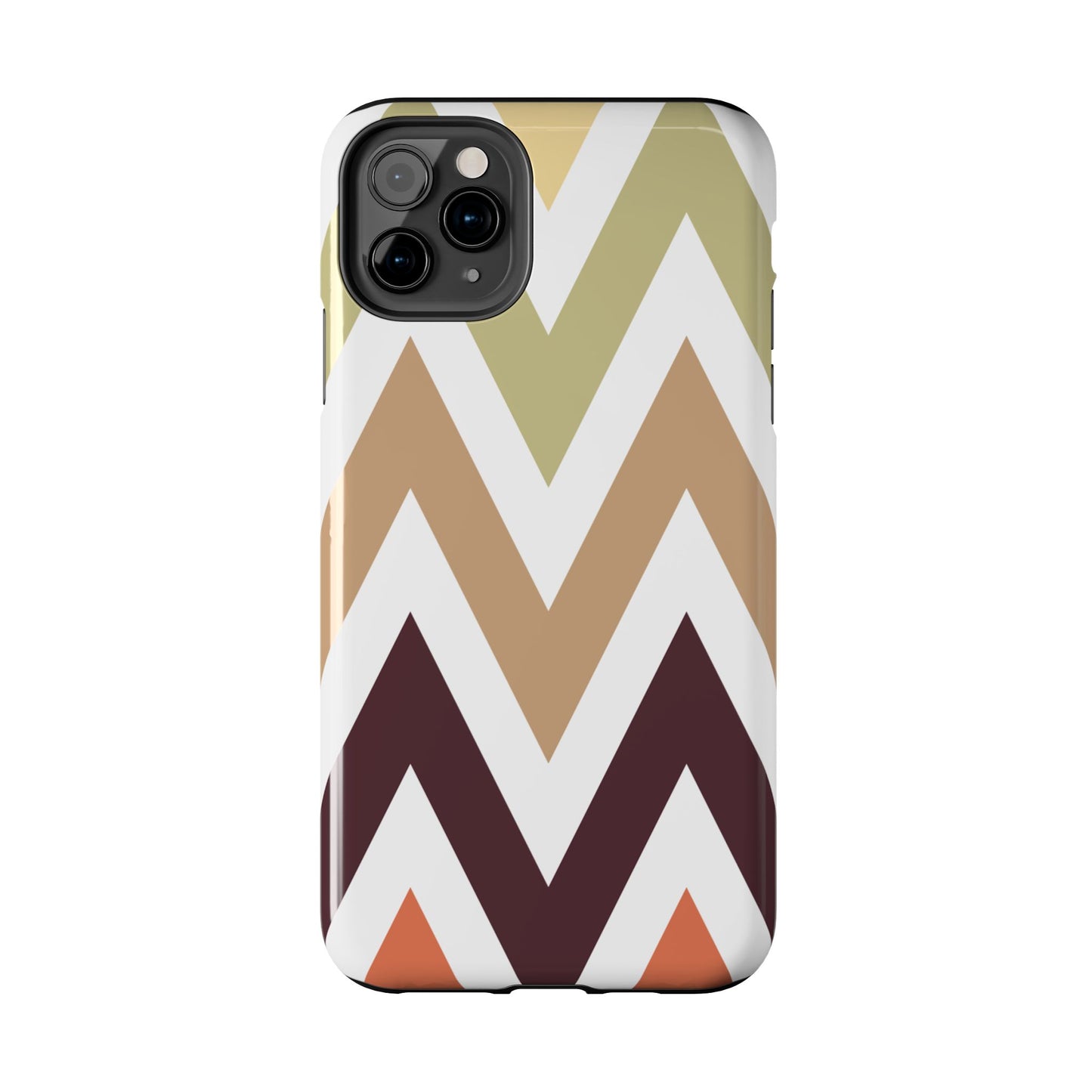 Earthy Chevron iPhone Case – Boho-Inspired Design with Dual-Layer Protection