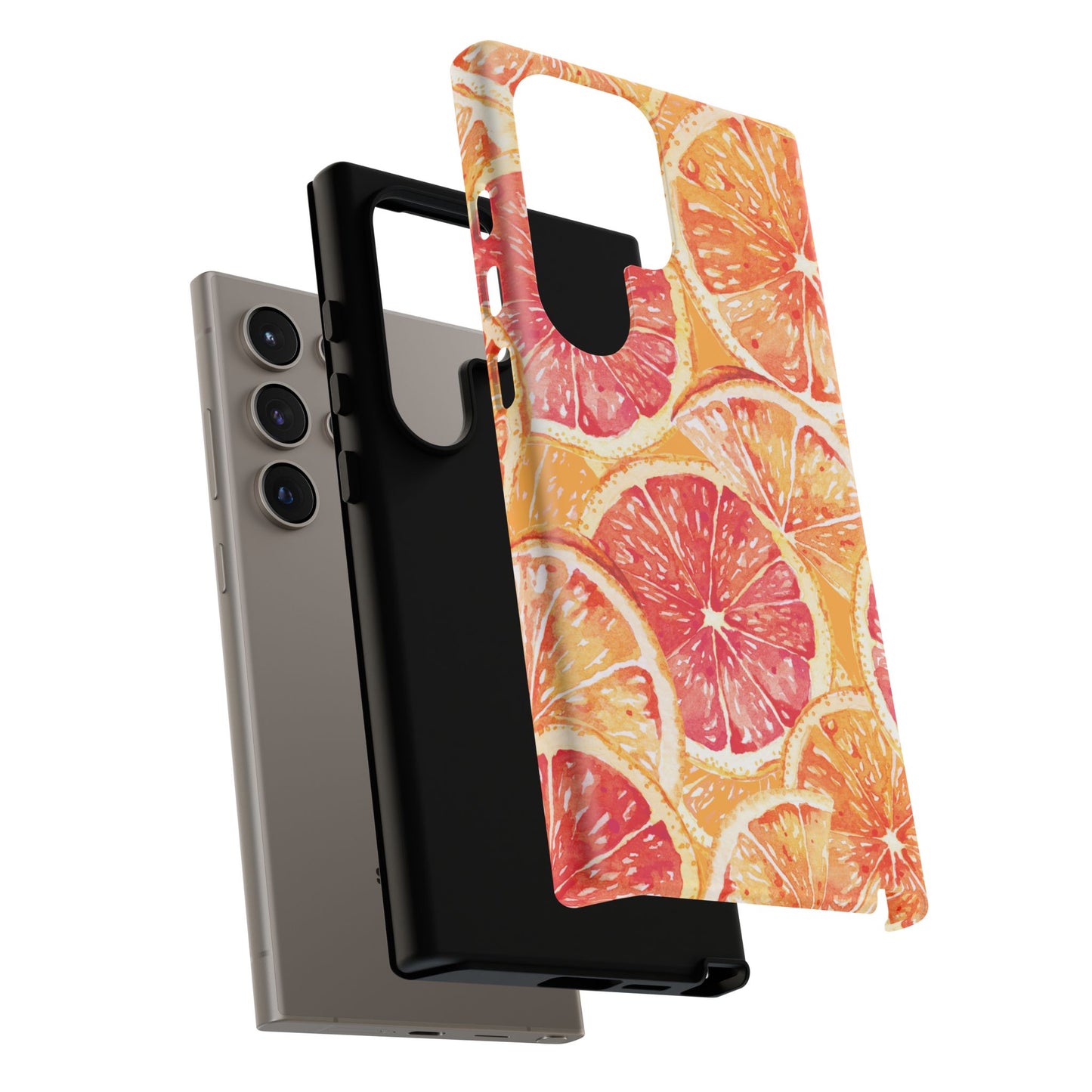 Watercolor Citrus Splash Tough Samsung Galaxy Case – Vibrant Fruit Print, Shock-Resistant Design