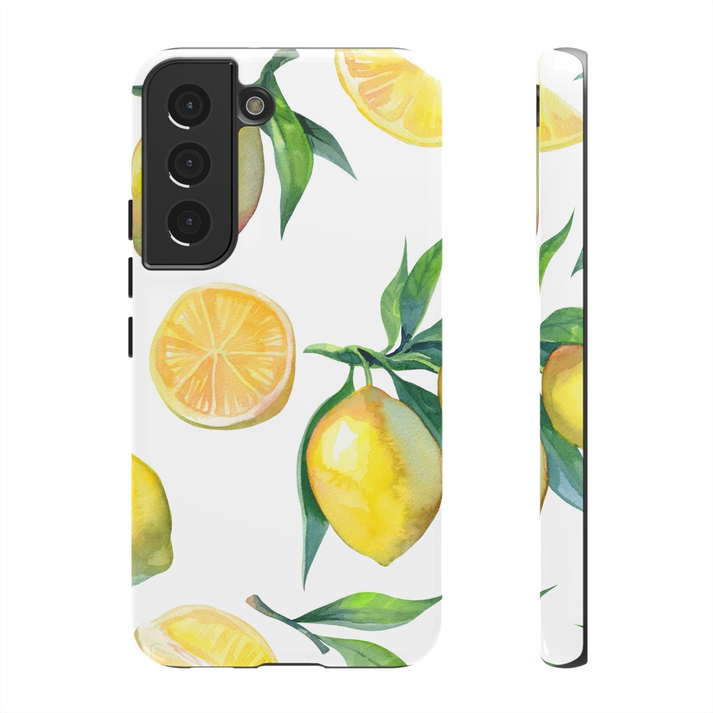 Lemon Grove Watercolor Tough Samsung Galaxy  Case – Fresh Citrus Design, Dual-Layer Protection