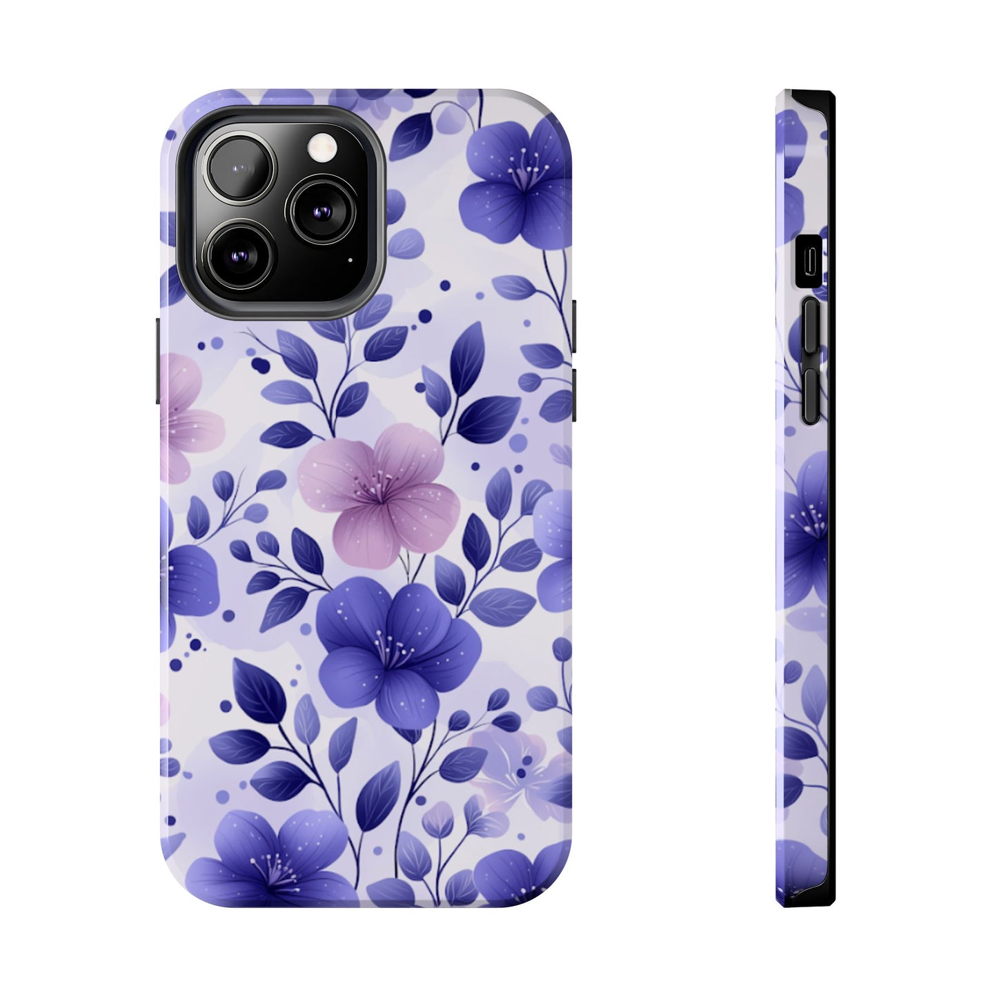 Purple Floral iPhone Case – Durable Protection with Elegant Flower Design - BOGO Cases