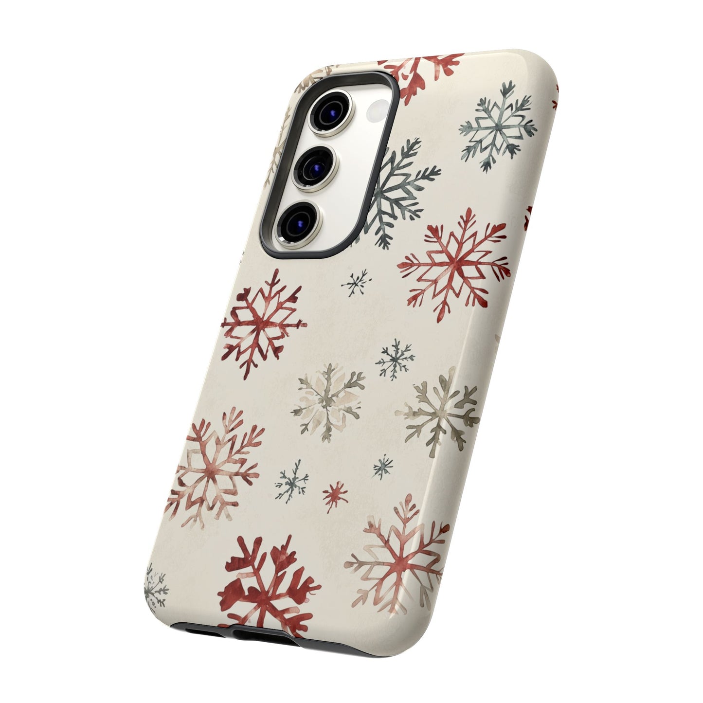 Vintage Red and Gray Snowflake Pattern – Samsung Galaxy Series Case