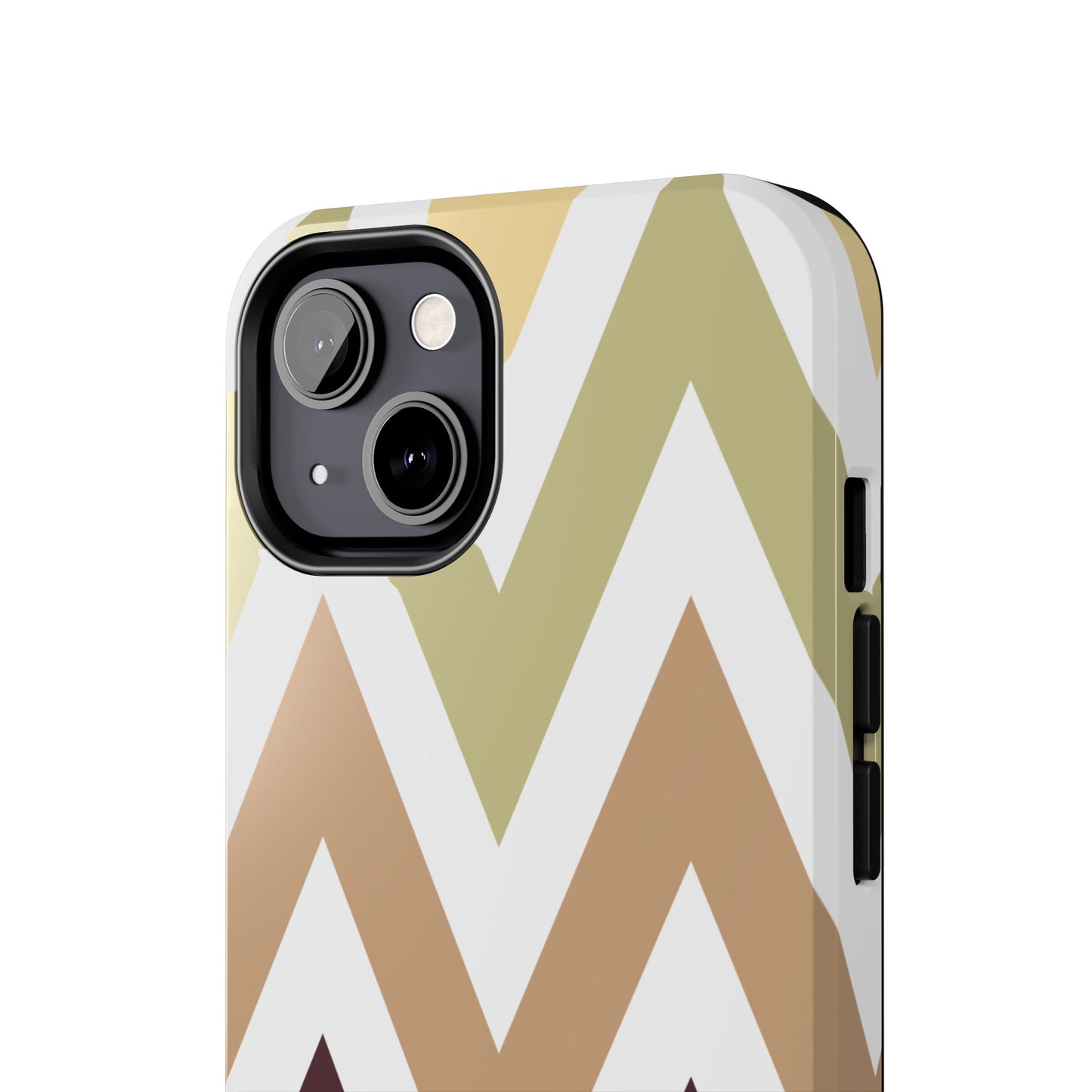 Earthy Chevron iPhone Case – Boho-Inspired Design with Dual-Layer Protection