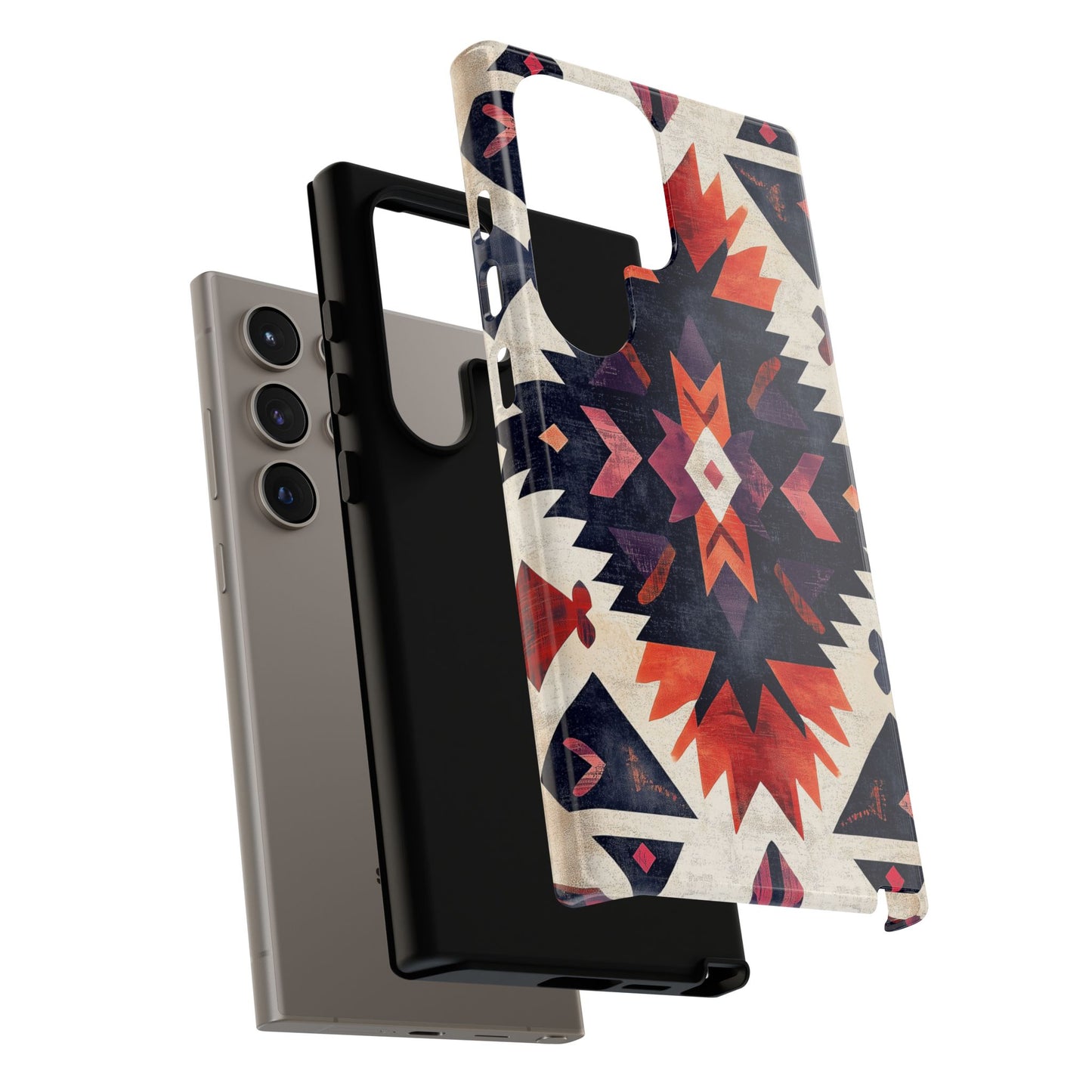 Boho Tribal Starburst Tough Samsung Galaxy  Case – Vibrant Geometric Design, Dual-Layer Protection