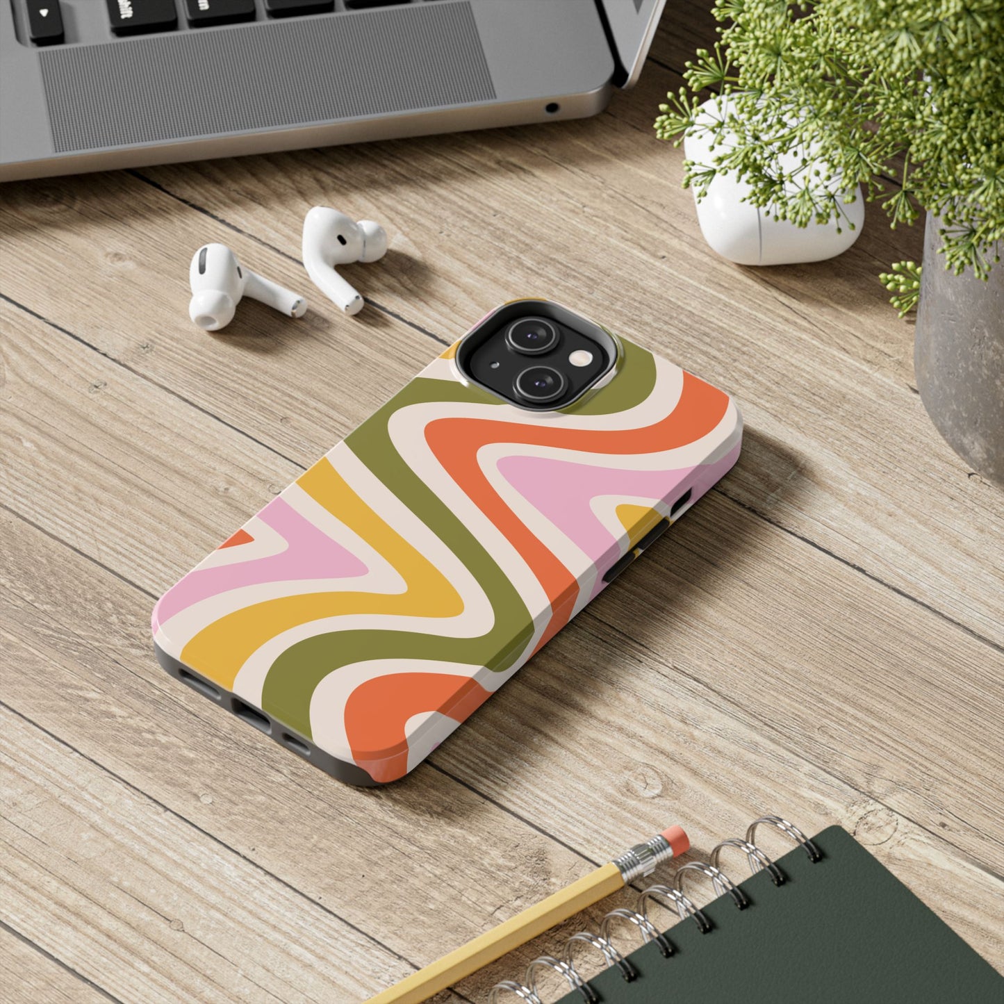 Retro Groove iPhone Case – 70s-Inspired Design with Dual-Layer Protection