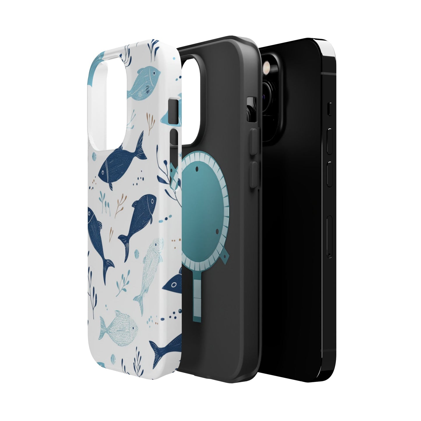 Oceanic Blue Fish Pattern - MagSafe iPhone Series Case