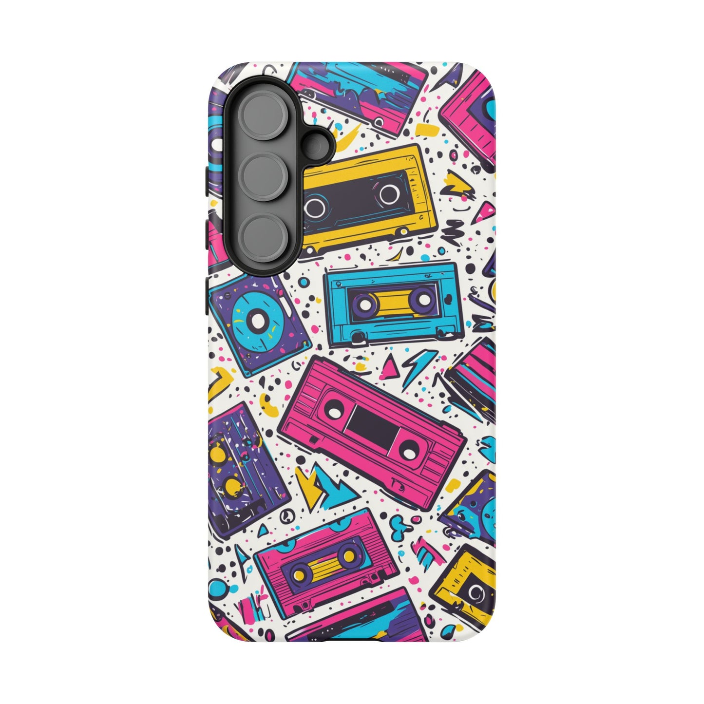 Retro Cassette Vibes Tough Samsung Galaxy  Case – Bold 80s Tape Design, Shockproof Protection