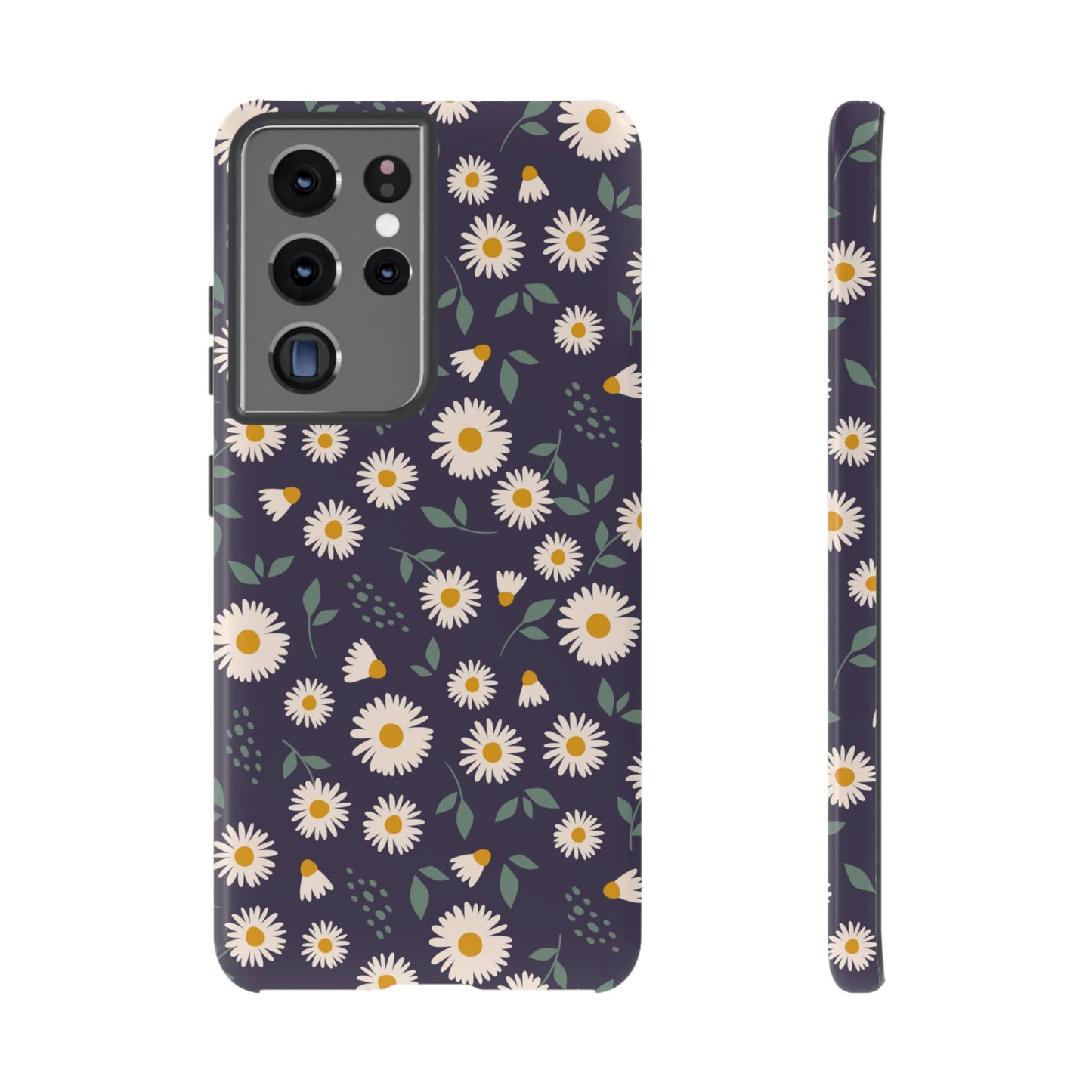 Midnight Daisy Samsung Galaxy Case – Dark Navy Floral Design, Slim and Protective