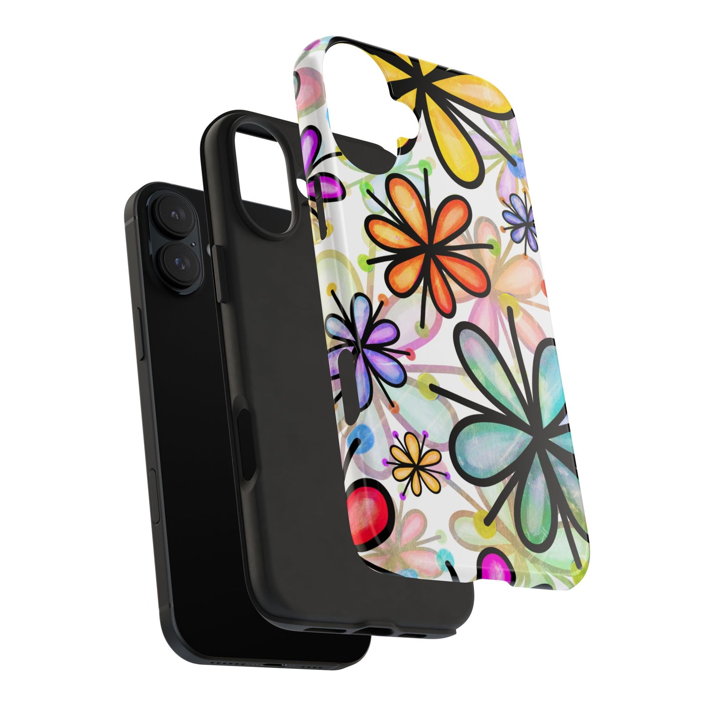 Retro Floral Pop iPhone Case – Ultra-Slim Design, High-Gloss Finish