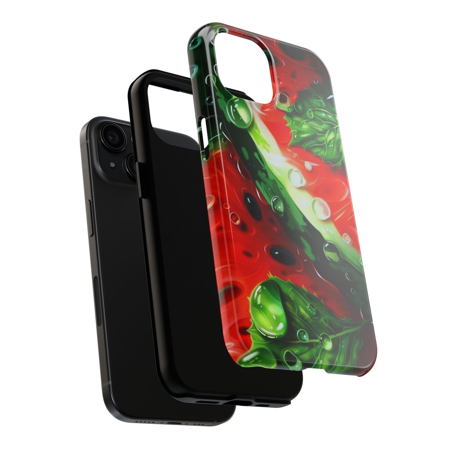 Juicy Watermelon & Mint iPhone Case – Tough Dual - Layer, Vibrant Summer Design - BOGO Cases
