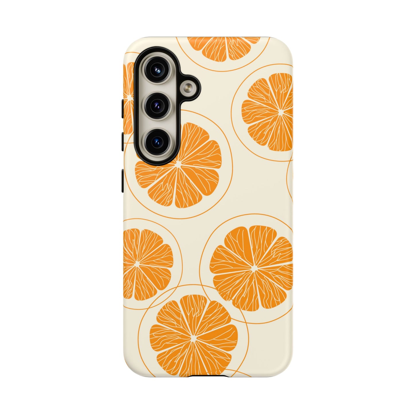 Citrus Burst Pattern Tough Samsung Galaxy  Case – Bold Orange Design, Shockproof Protection