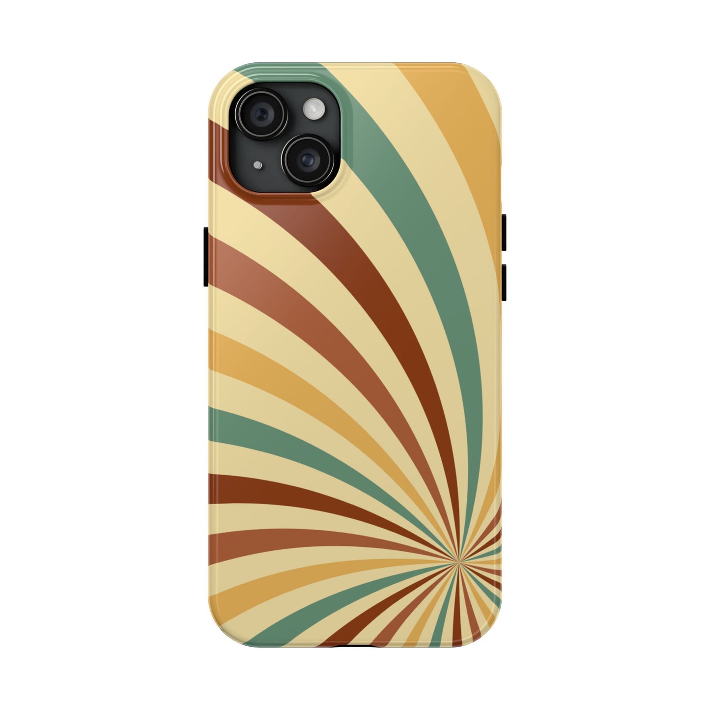 Earthy Retro Swirl iPhone Case – Dual-Layer Protection with 70s-Inspired Earth Tones